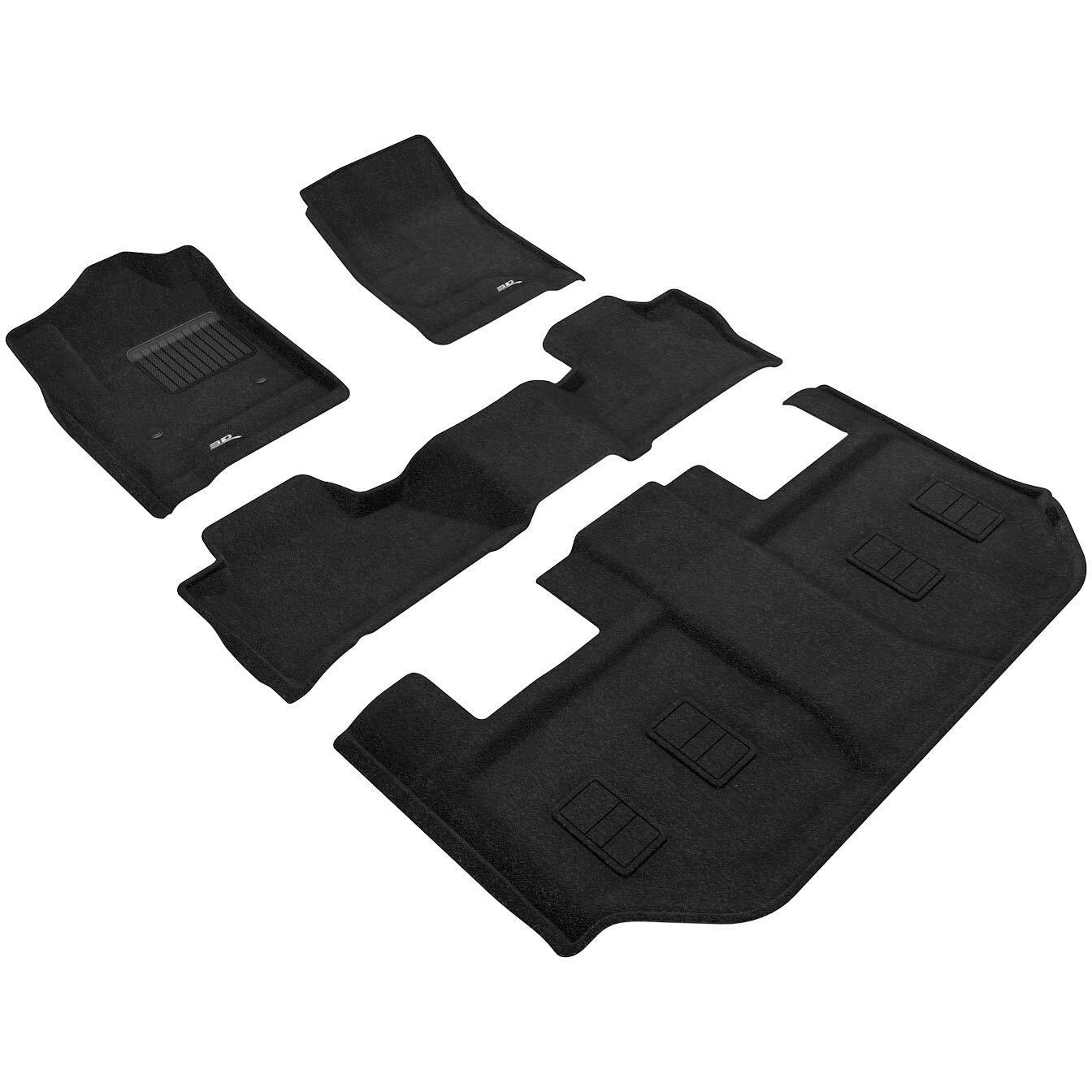 3D MAXpider All-Weather Carpeted Floor Mats Custom Fit for 2015-2020 CHEVROLET SUBURBAN Car Floor Liners ELEGANT Series (1ST 2ND 3RD ROW)