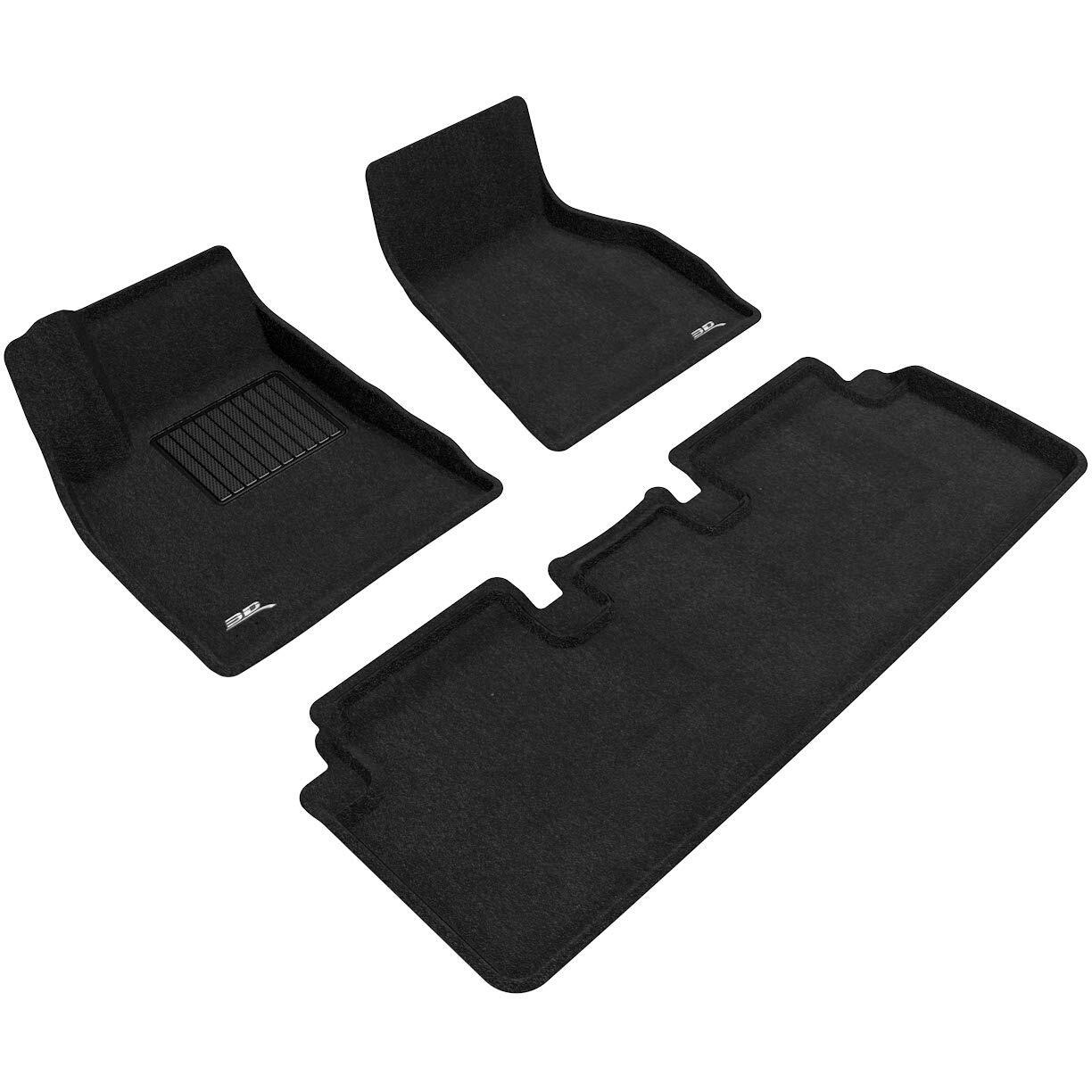 3D MAXpider All-Weather Carpeted Floor Mats Custom Fit for 2015-2019 Tesla Model S Car Floor Liners Elegant Series (1ST & 2ND Ro)