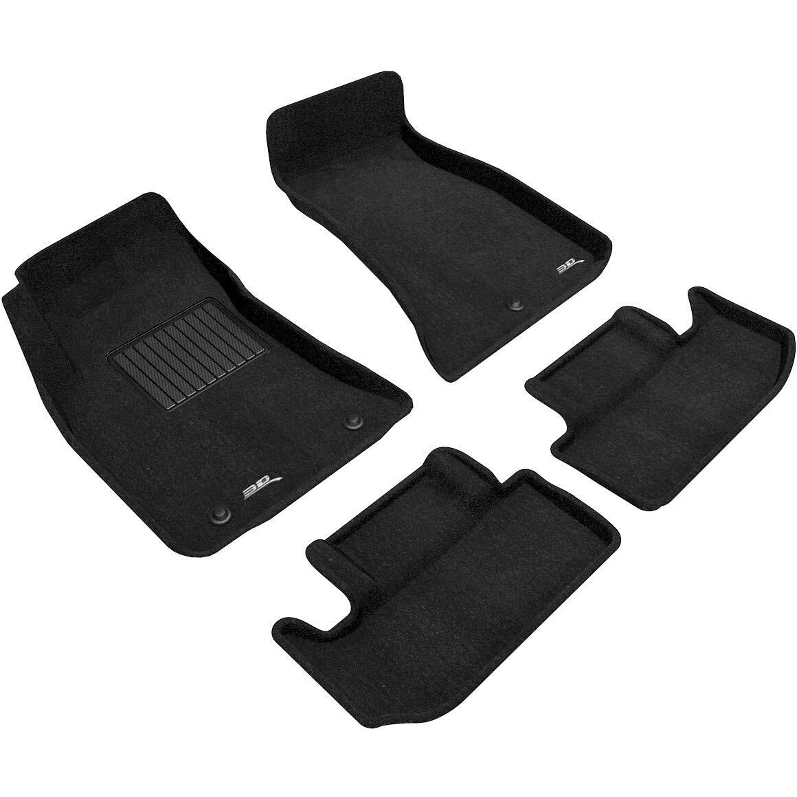 3D MAXpider All-Weather Carpeted Floor Mats Custom Fit for 2015-2021 Dodge Challenger RWD Car Floor Liners Elegant Series (1ST & 2ND Row)