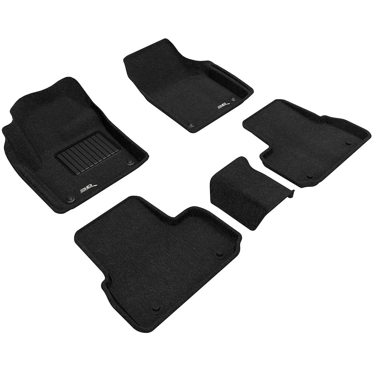 3D MAXpider Custom Fit Elegant Floor Mat (Black) for 2015-2019 Land Rover Discovery Sport 5-Seats - 1ST Row 2ND Row