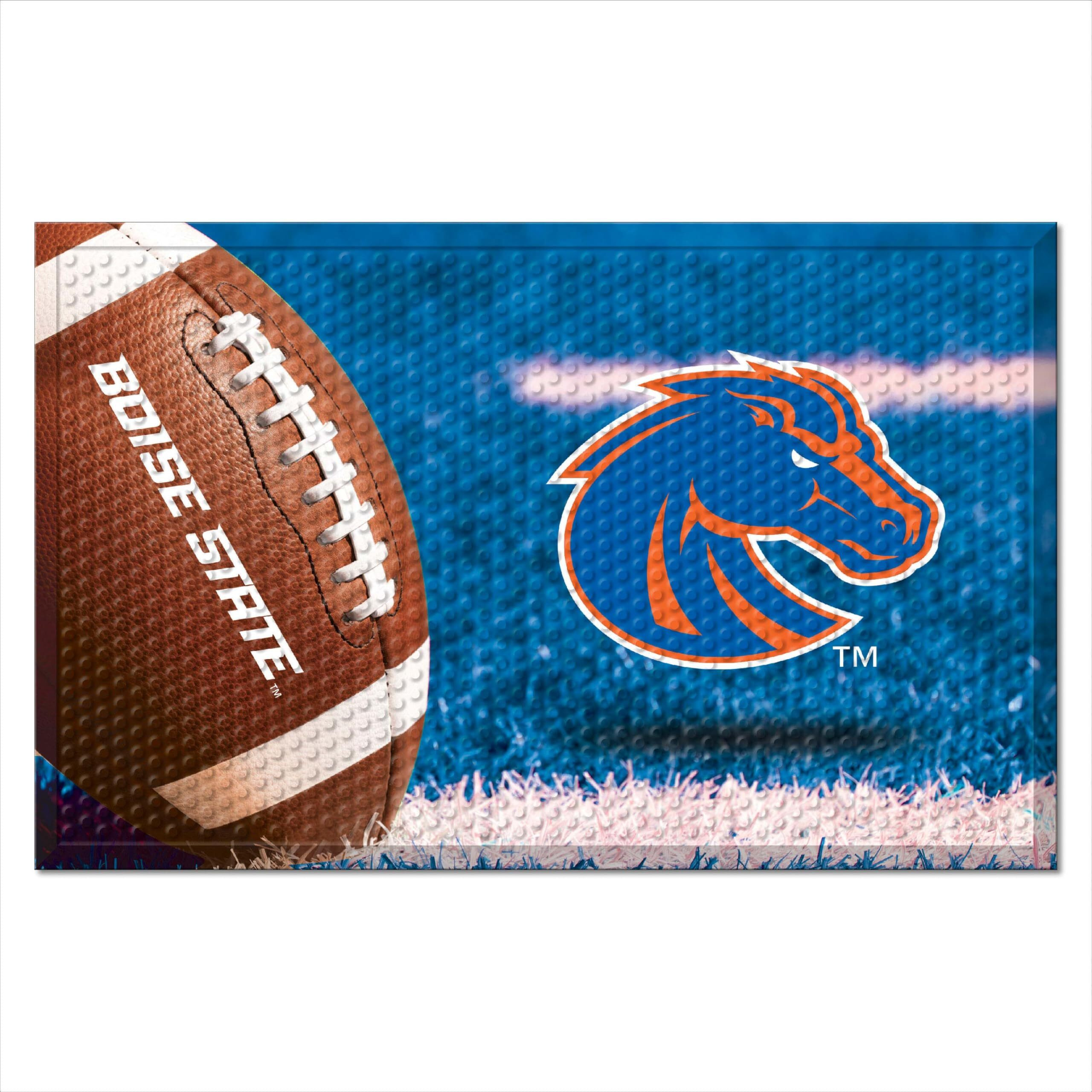 FANMATS 32899 Boise State Rubber Scraper Door Mat