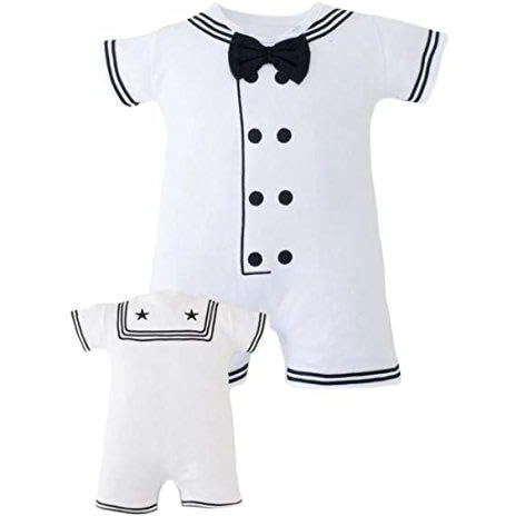 WHITE SAILOR INFANT ROMPER W/ KERCHIEF