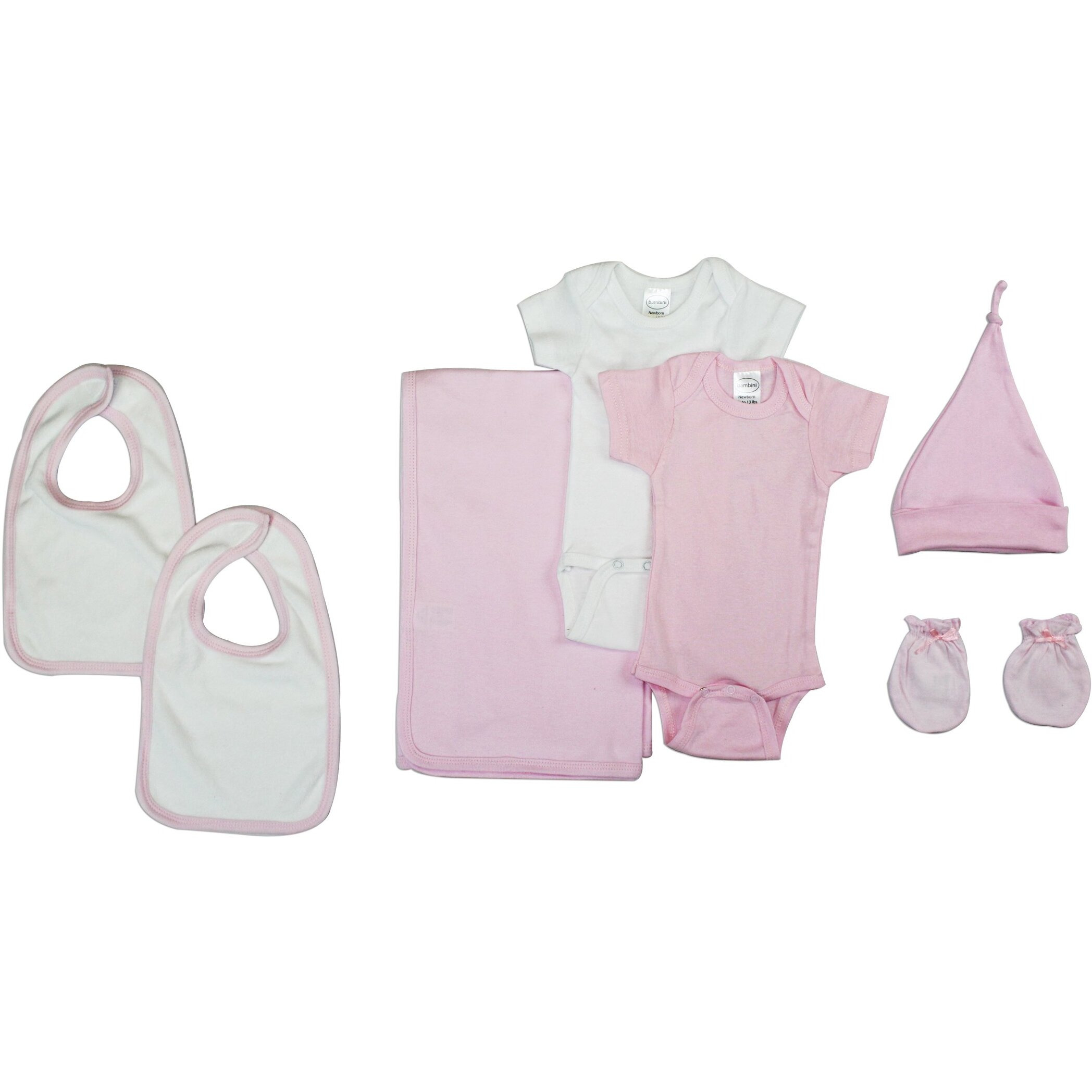 Newborn Baby Girl 7 Pc Layette Gift Set