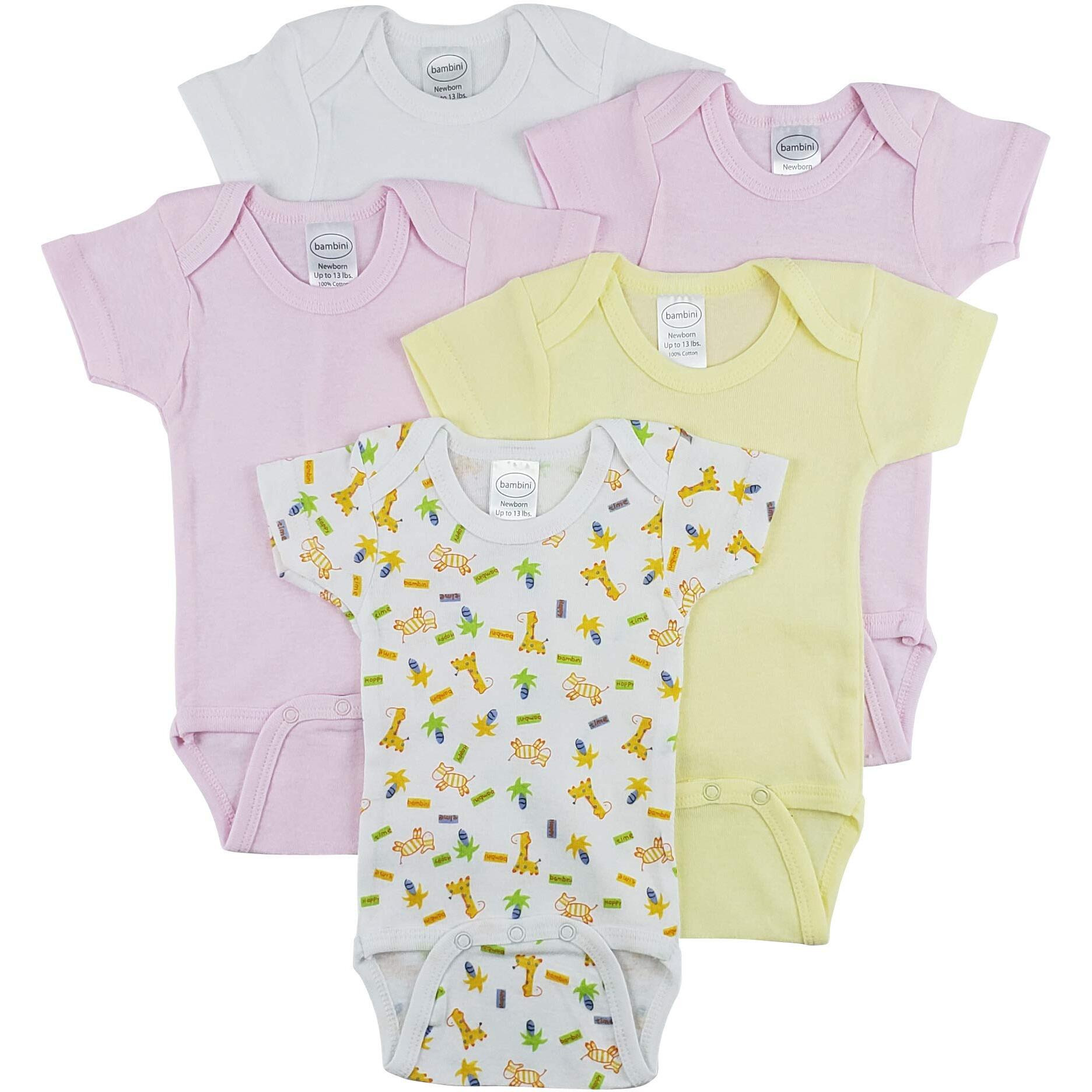 bambini Short Sleeve One Piece 5 Pack