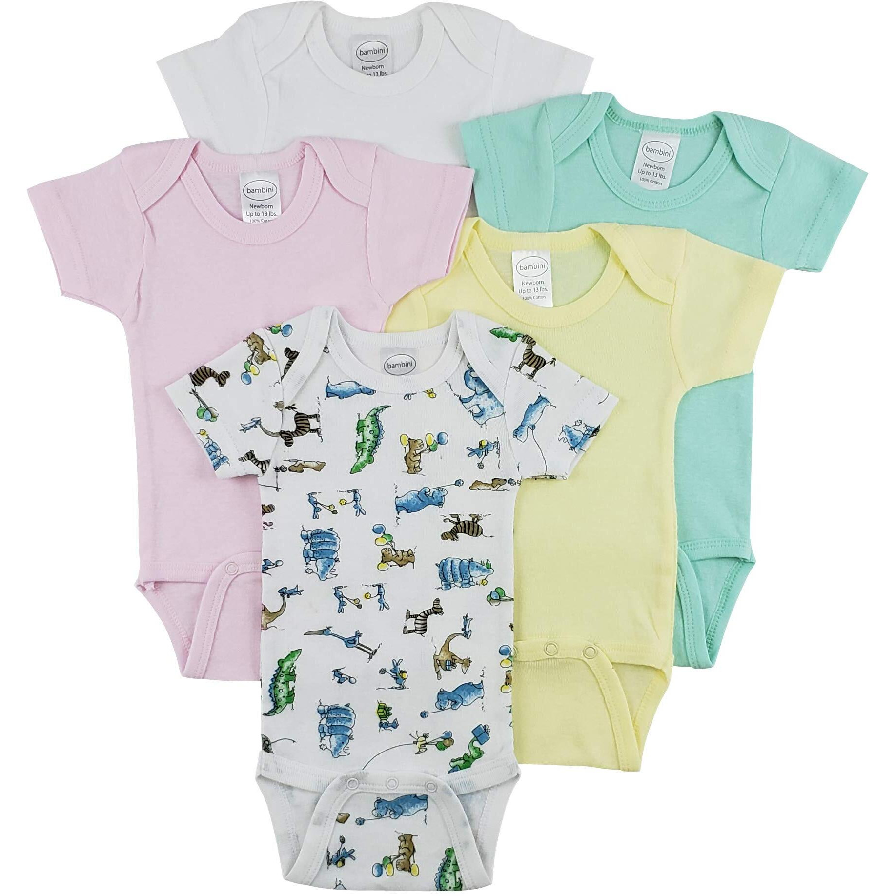 bambini Short Sleeve One Piece 5 Pack