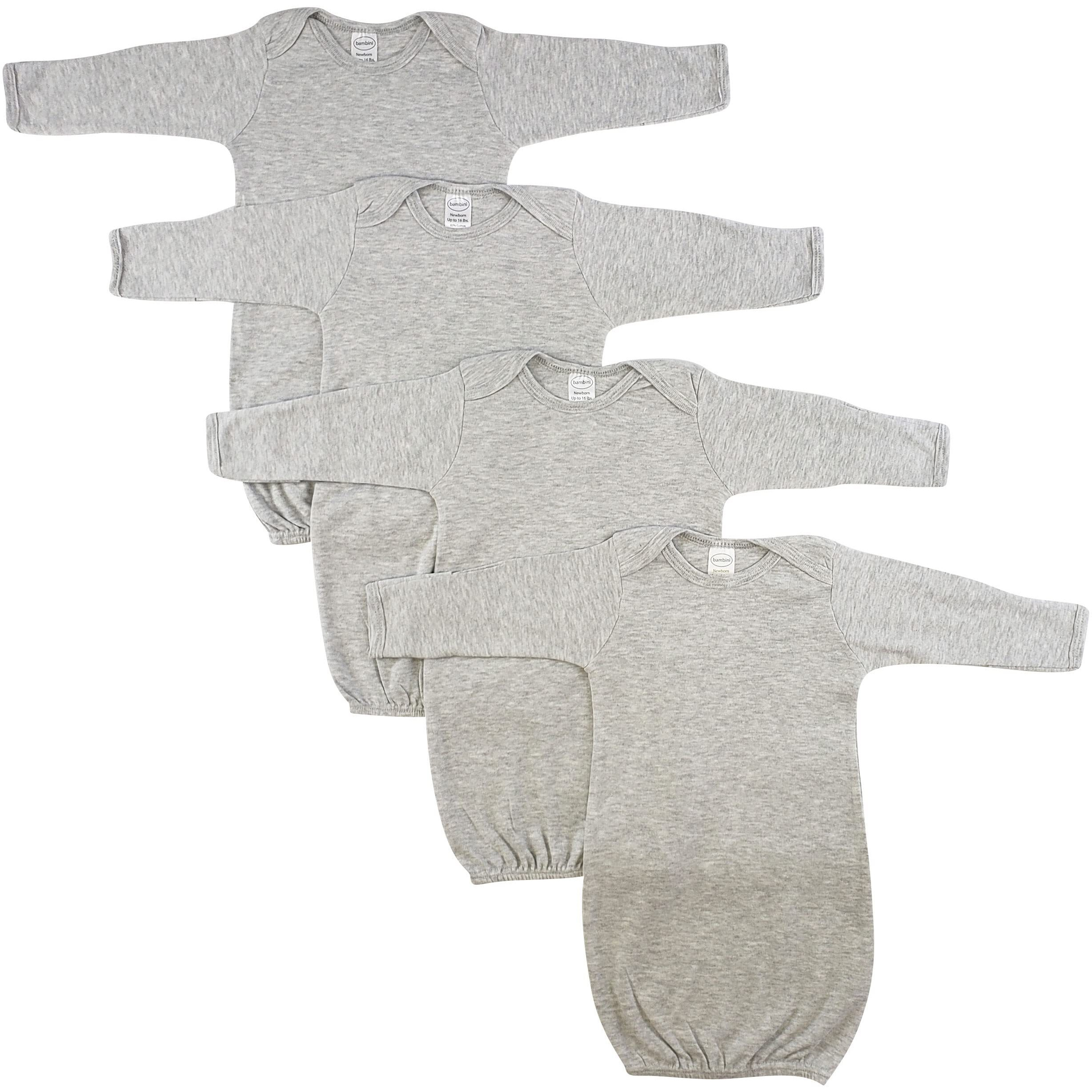 Bambini-Bambini Newborn Baby 4 Piece Gown Set White/Pink