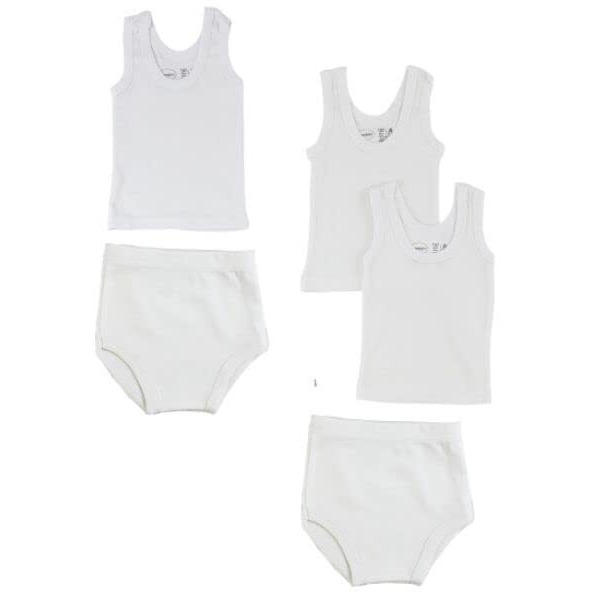 Bambini CS-0527S Infant Tank Tops & Training Pants White - Small - 5 per Pack