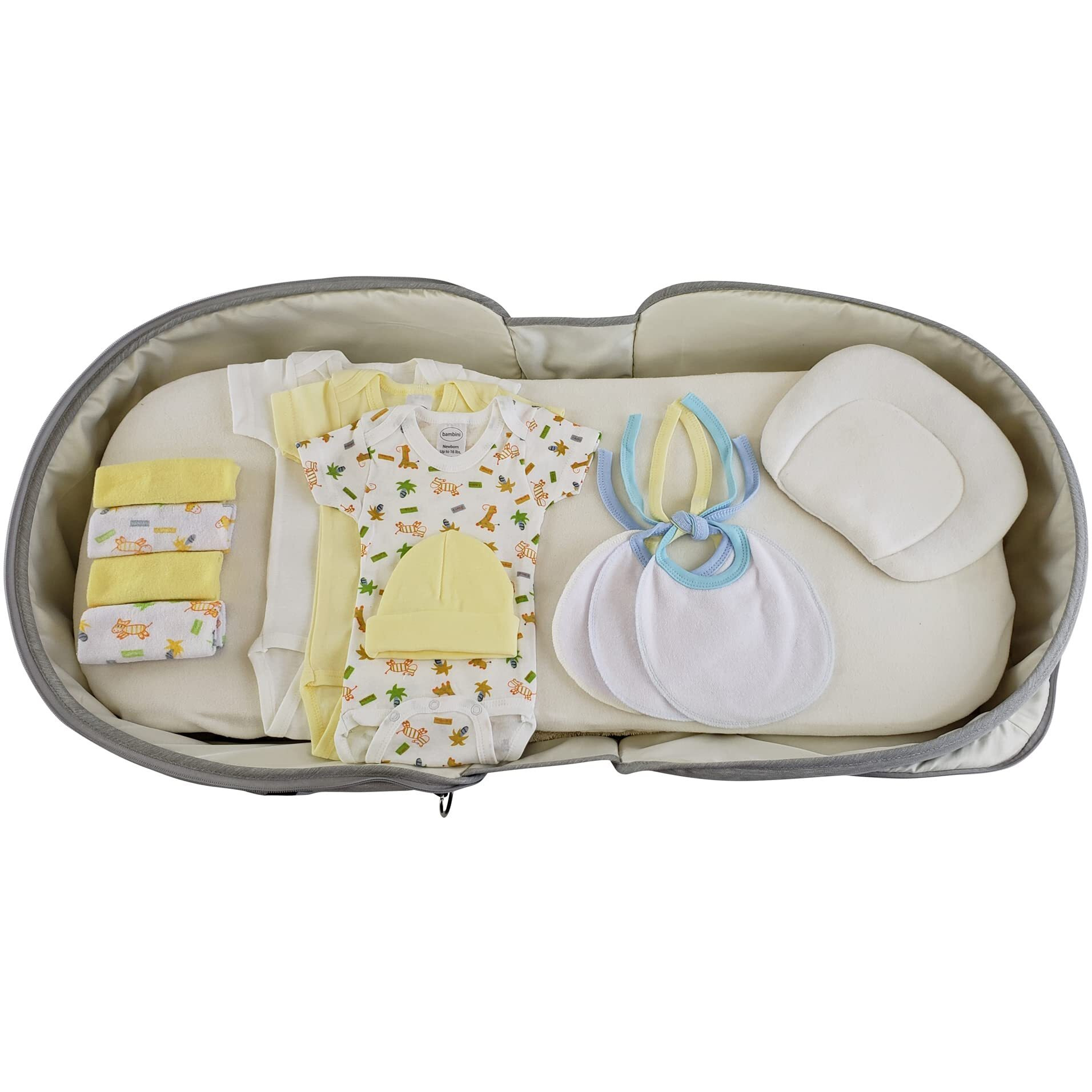 Bambini 808-Unisex-12-Pieces Unisex Baby Clothing Starter Set with Diaper Bag Yellow - Newborn - 12 Piece