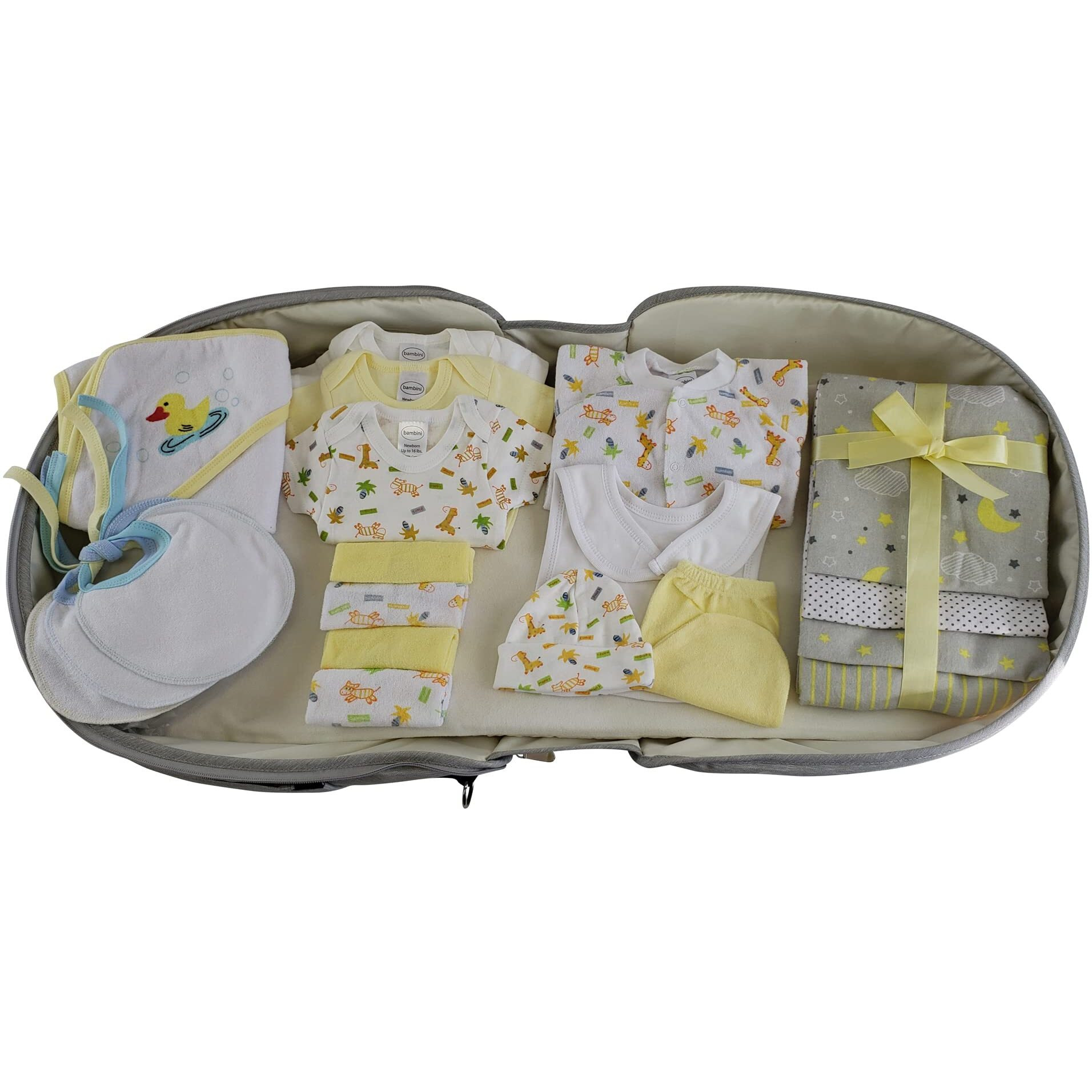 Bambini 808-Unisex-20-Pieces Unisex Baby Clothing Starter Set with Diaper Bag Yellow - Mixed Sizes - 20 Piece