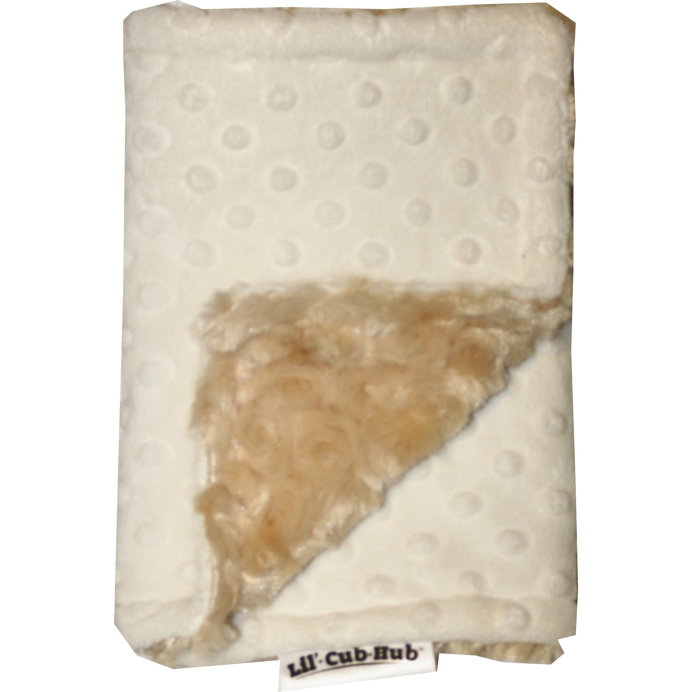 Lil' Cub Hub Minky Burp Cloth, Cream Dot/Camel Rosebud