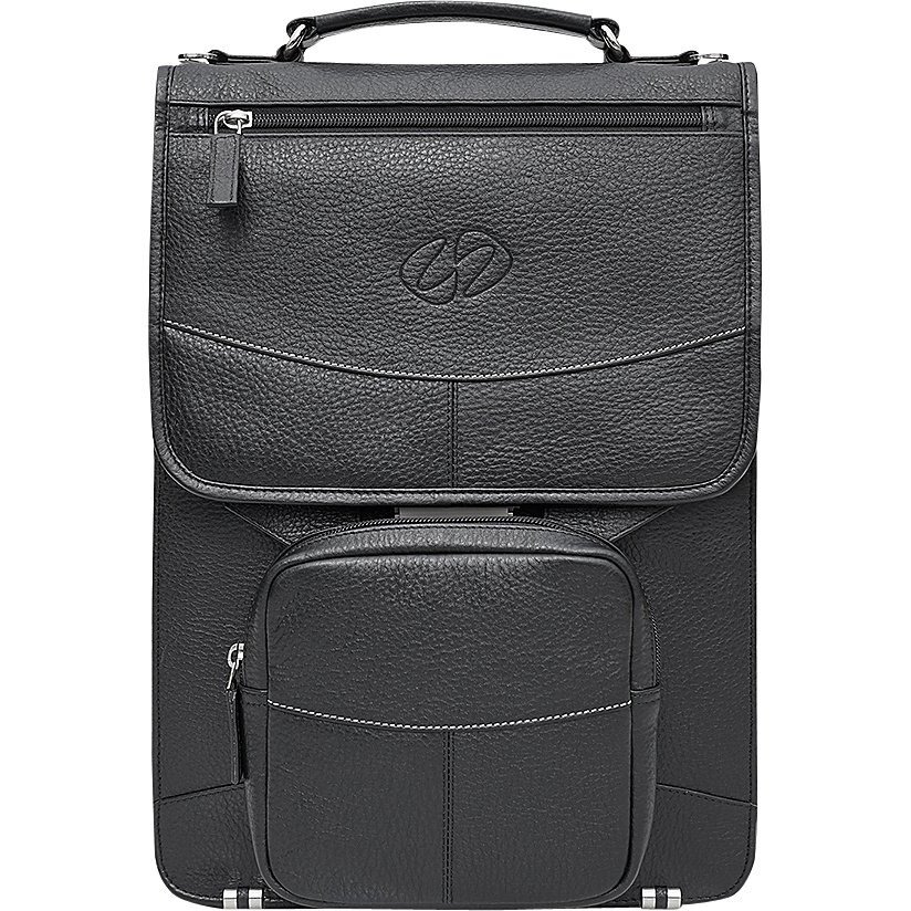 MacCase Premium Leather Vertical Briefcase - Black