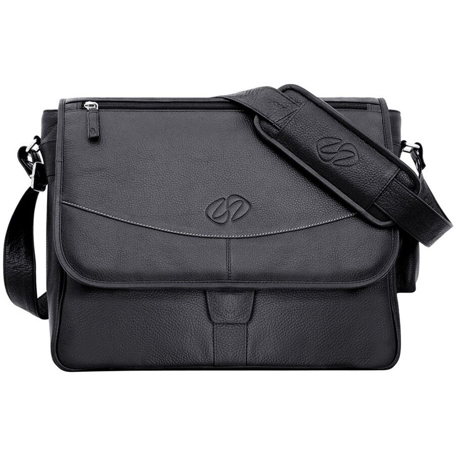 MacCase Premium Leather Messenger Bag - Black