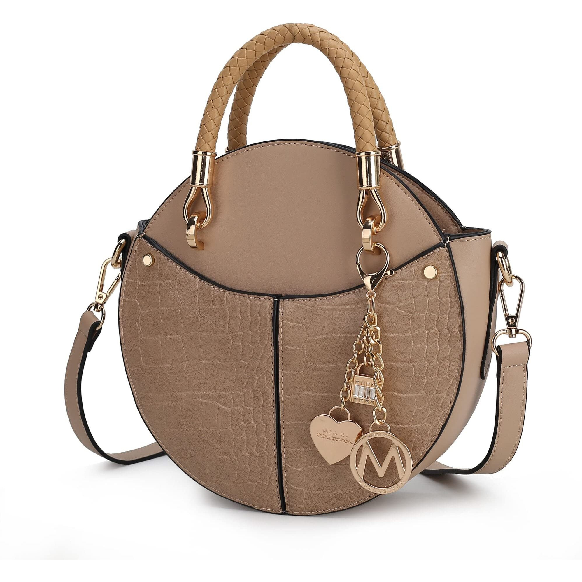 MKF Collection Nobella Croco Crossbody Handbag Vegan Leather Women by Mia K - Taupe - Vegan Leather