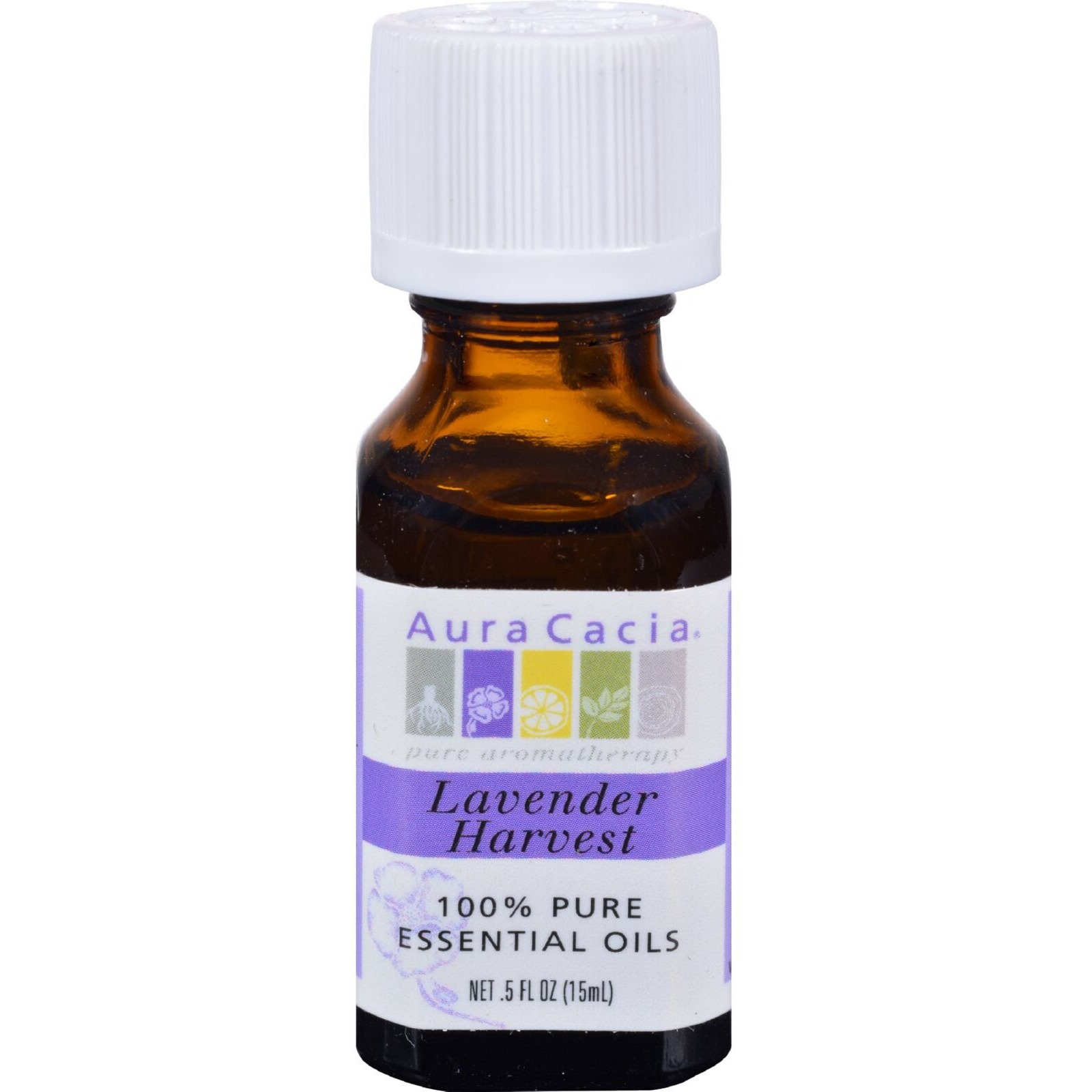 Aura Cacia 100 Percent Pure Lavender Harvest Essential Oil, 0.5 Ounce - 6 per case.6