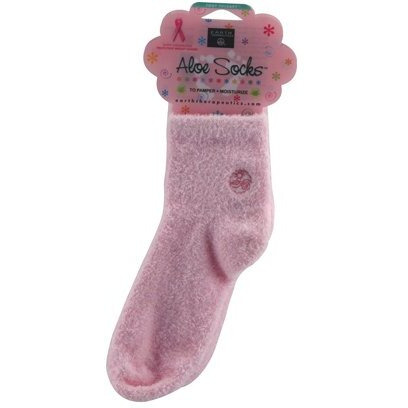 Earth Therapeutics Socks Aloe Infused Pink 1 Pair3