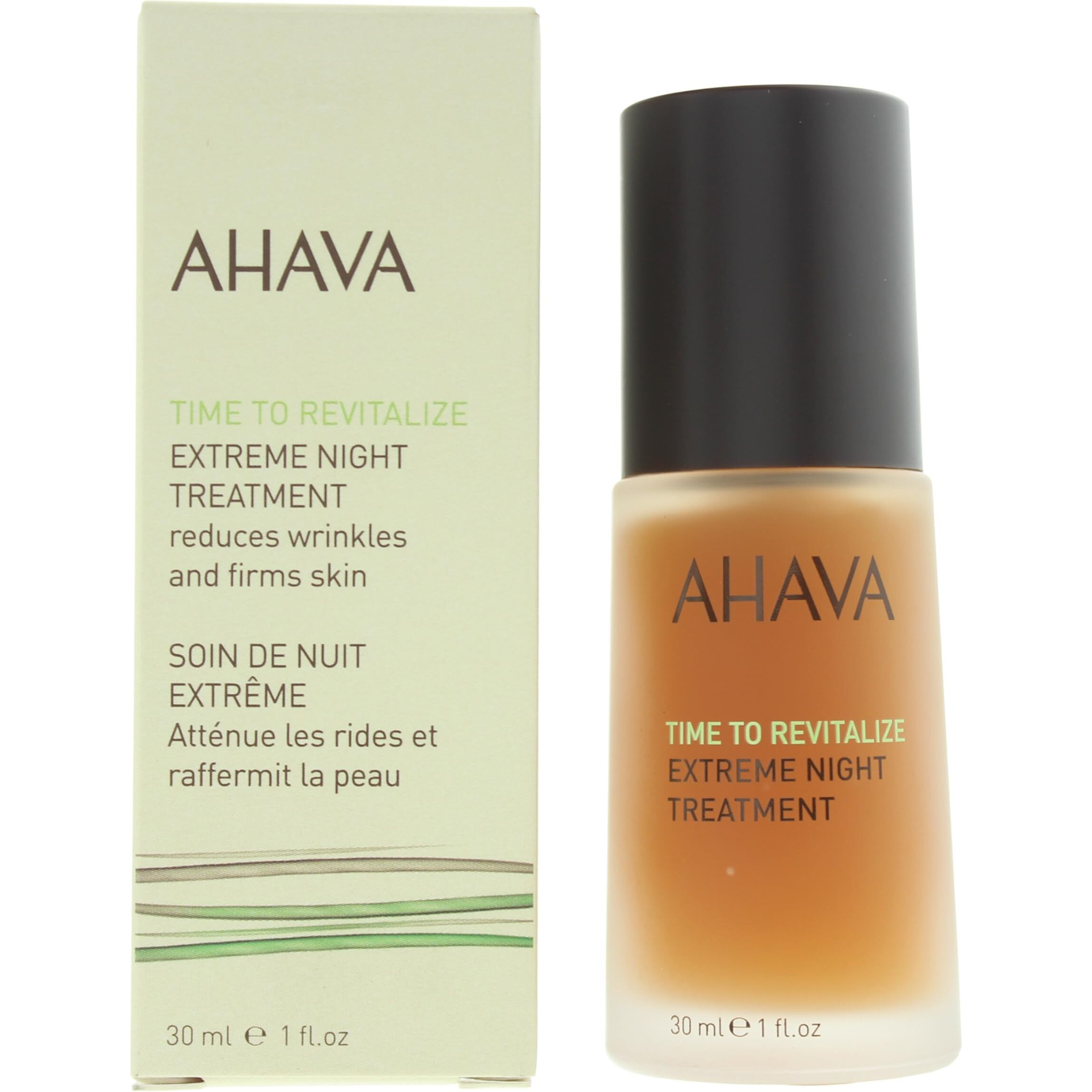 AHAVA Extreme Night Treatment - Exclusive Moisturizer, Neck & Chest Cream, Smoothes Skin & Reduces Wrinkles, Enriched ith Patented Extreme Complex, Dead Sea Osmoter, Peptides & Resveratrol 1 Fl.Oz