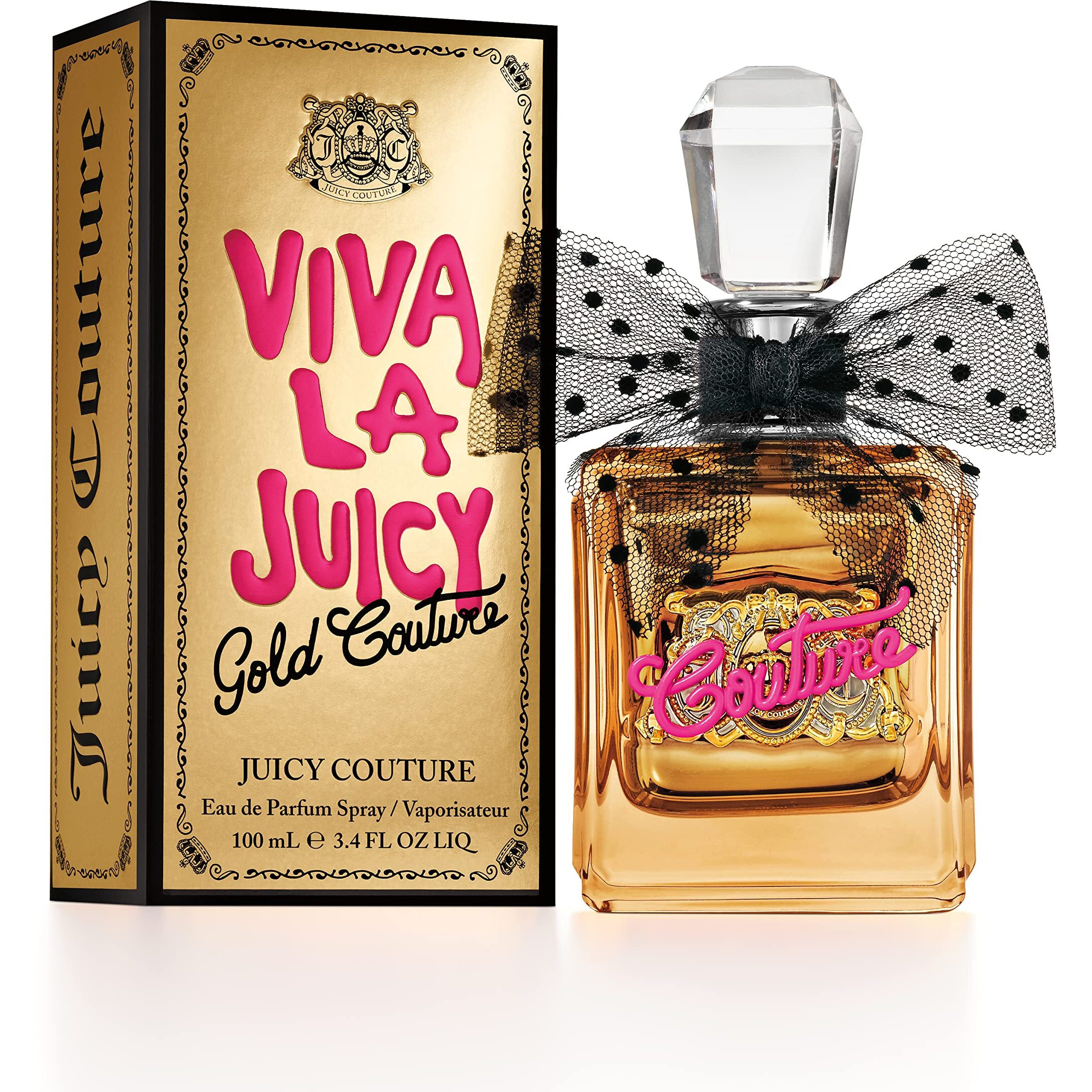 Juicy Couture Viva La Juicy Gold Eau De Parfum, Women's Perfume ith Notes of Luscious Berry, Jasmine Sambac & Vanilla Cream - Fruity & Seet Perfume for Women, EDP Spray, 3.4 fl oz