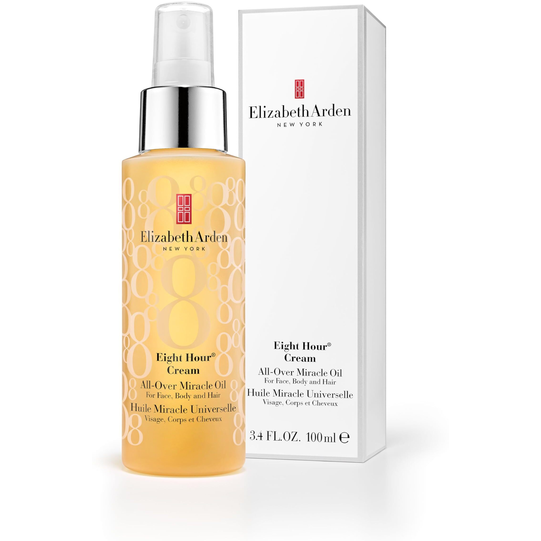 Elizabeth Arden Eight Hour Cream, All-Over Miracle Oil, For Face, Body & Hair, 3.4 Oz