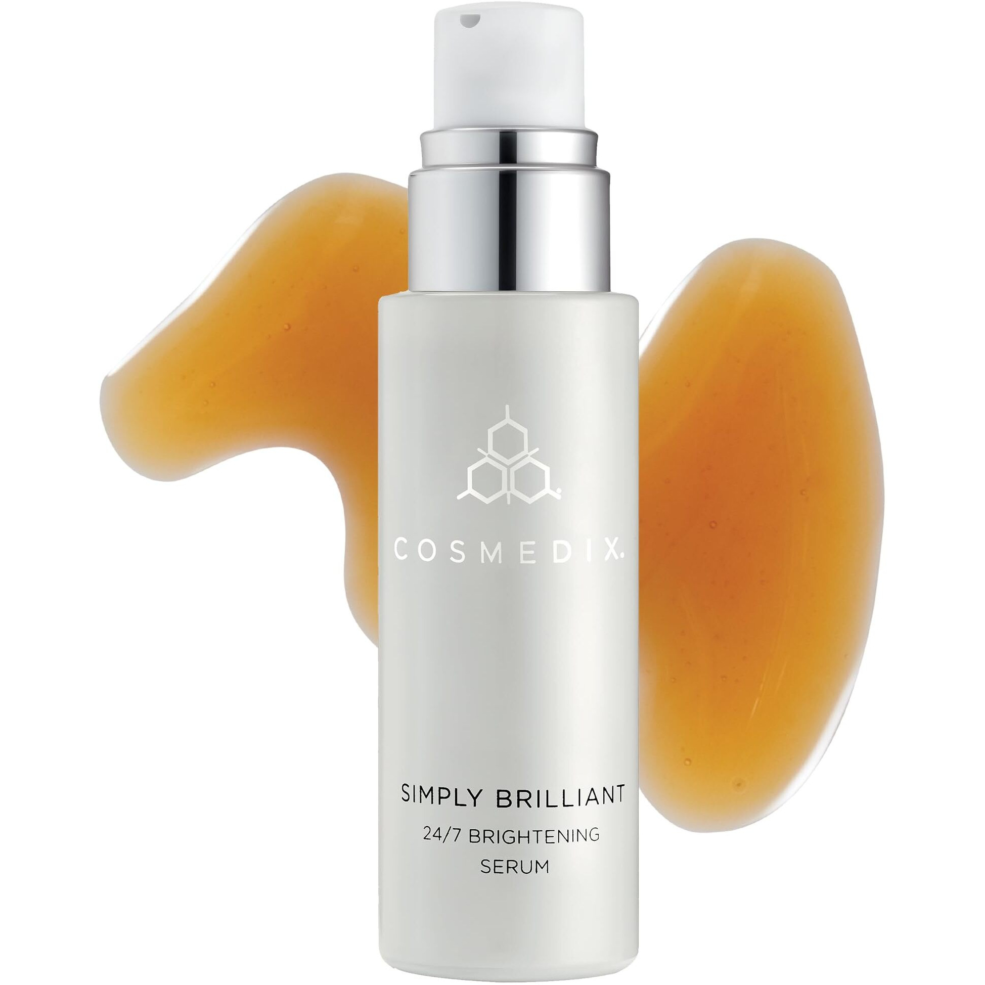 COSMEDIX Simply Brilliant 24/7 Brightening Serum, Brightens the Look of Skin & Helps Prevent Discoloration, Gently Exfoliates Dead Skin, L-Lactic Acid & Antioxidants, Cruelty & Gluten Free