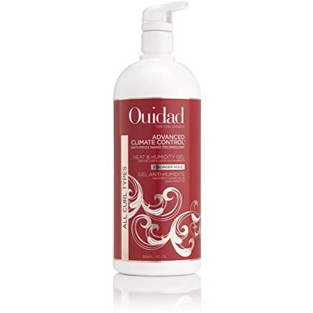 Ouidad Advanced Climate Control Heat & Humidity Stronger Hold Gel Travel Size - 33.8 fl oz, Anti-Frizz Nano Technology, Styling Gel, Prevents Flyaays & Frizz, Crunch-free Hold, For All Curl Types