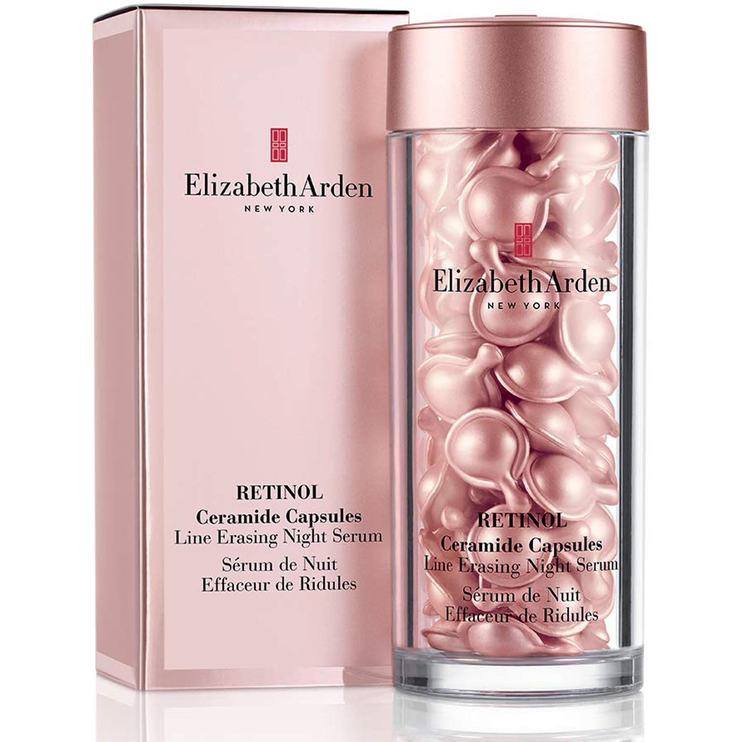 Elizabeth Arden Retinol Ceramide Capsules Line Erasing Night Serum, Anti-Aging Serum for Fine Lines and Wrinkles, Suitable for All Skin Types, 60 pc, 0.95 fl oz