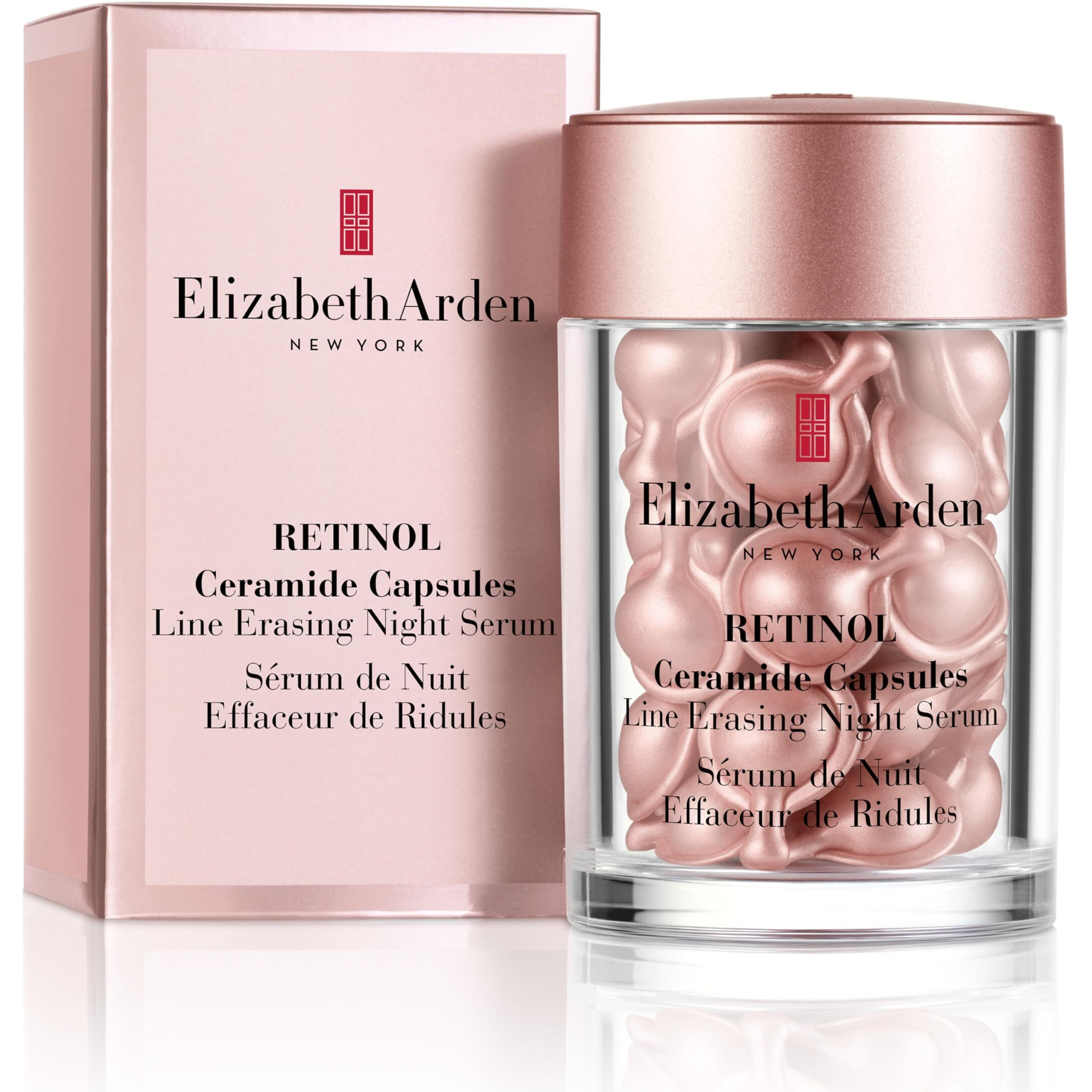 Elizabeth Arden Retinol Ceramide Capsules Line Erasing Night Serum, Anti-Aging Serum for Fine Lines and Wrinkles, Suitable for All Skin Types, 30 pc, 0.47 fl oz