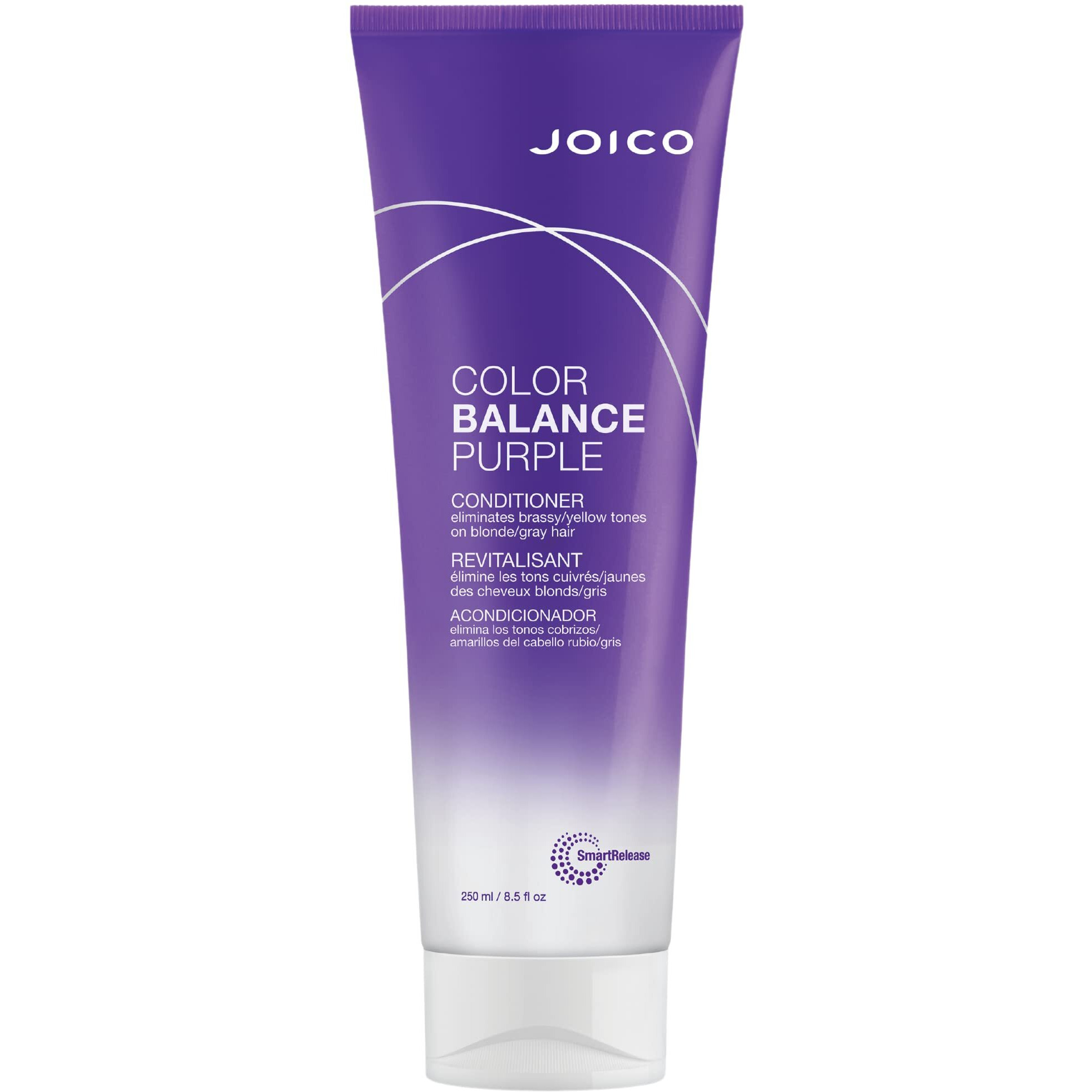 Joico Color Balance Purple Conditioner | For Cool Blonde, Gray Hair | Eliminate Brassy Yello Tones | Boost Color Vibrancy & Shine | UV Protection | With Rosehip Oil & Green Tea Extract | 8.5 Fl Oz