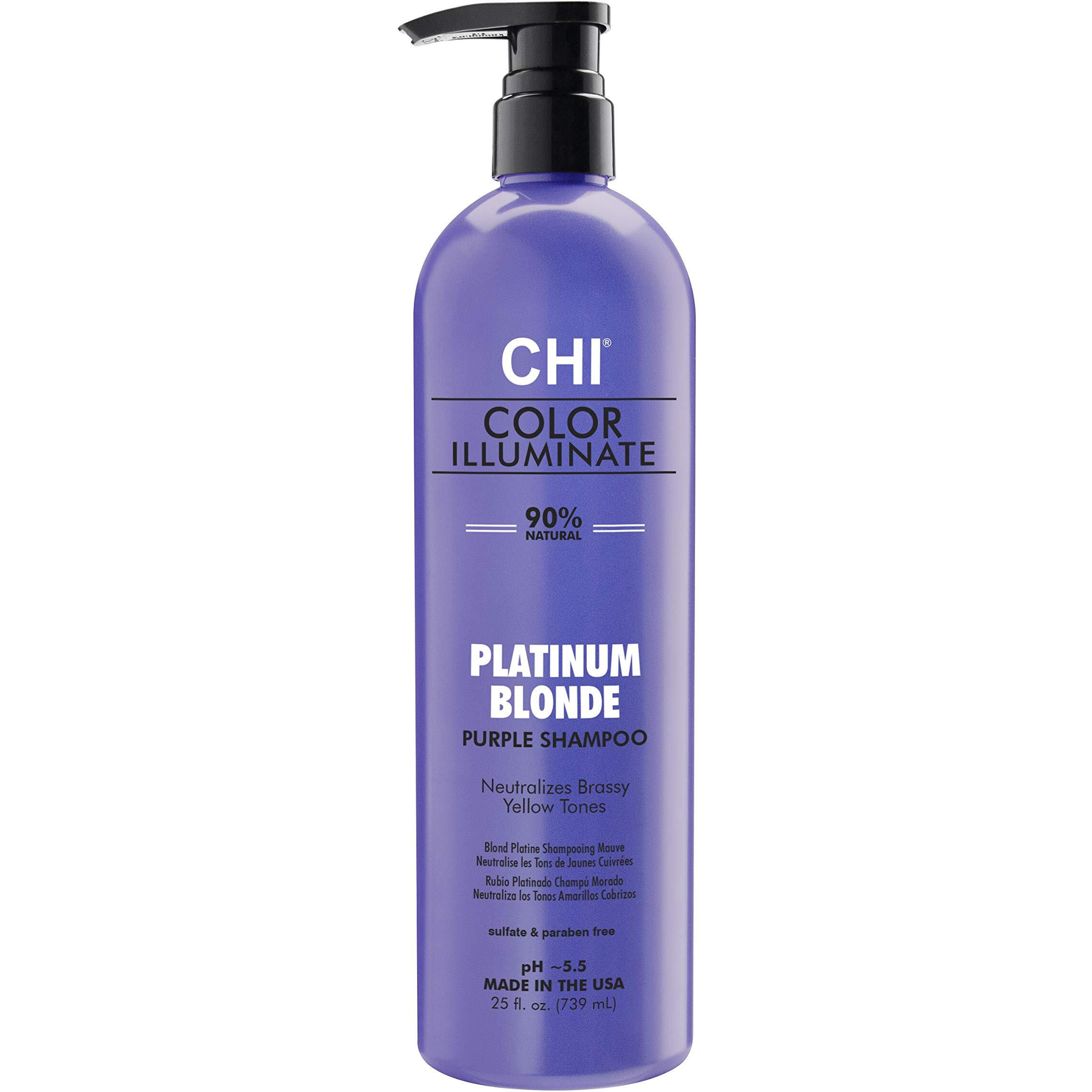 CHI Color Illuminate Shampoo, Provides Balanced Color Replenishment Beteen Salon Services, Sulfate, Paraben, & Cruelty-Free, Platinum Blonde, 25 Oz