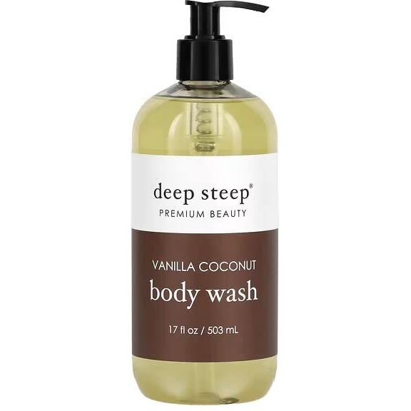 DEEP STEEP Vanilla Coconut Liquid Hand Soap, 17.6 FZ