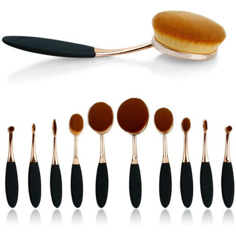 Beauty Experts Set of 10 Oval Beauty Brushes