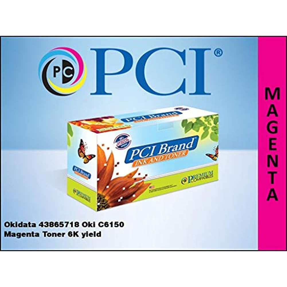 PCI Brand Compatible Toner Cartridge Replacement for Okidata 43865718 C6150 Magenta Toner 6K Yield