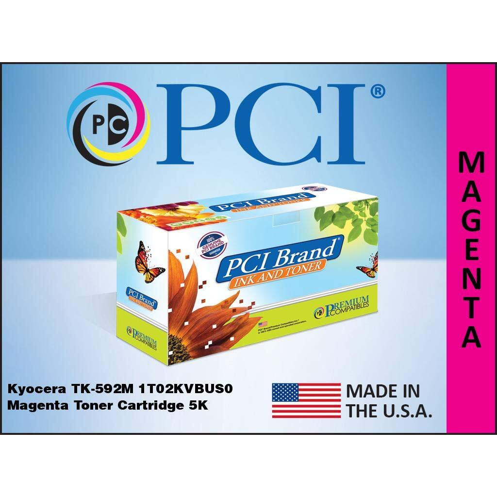 PCI Brand Compatible Toner Cartridge Replacement for Kyocera TK592M 1T02KVBUS0 Magenta Toner Cartridge 5K Yield