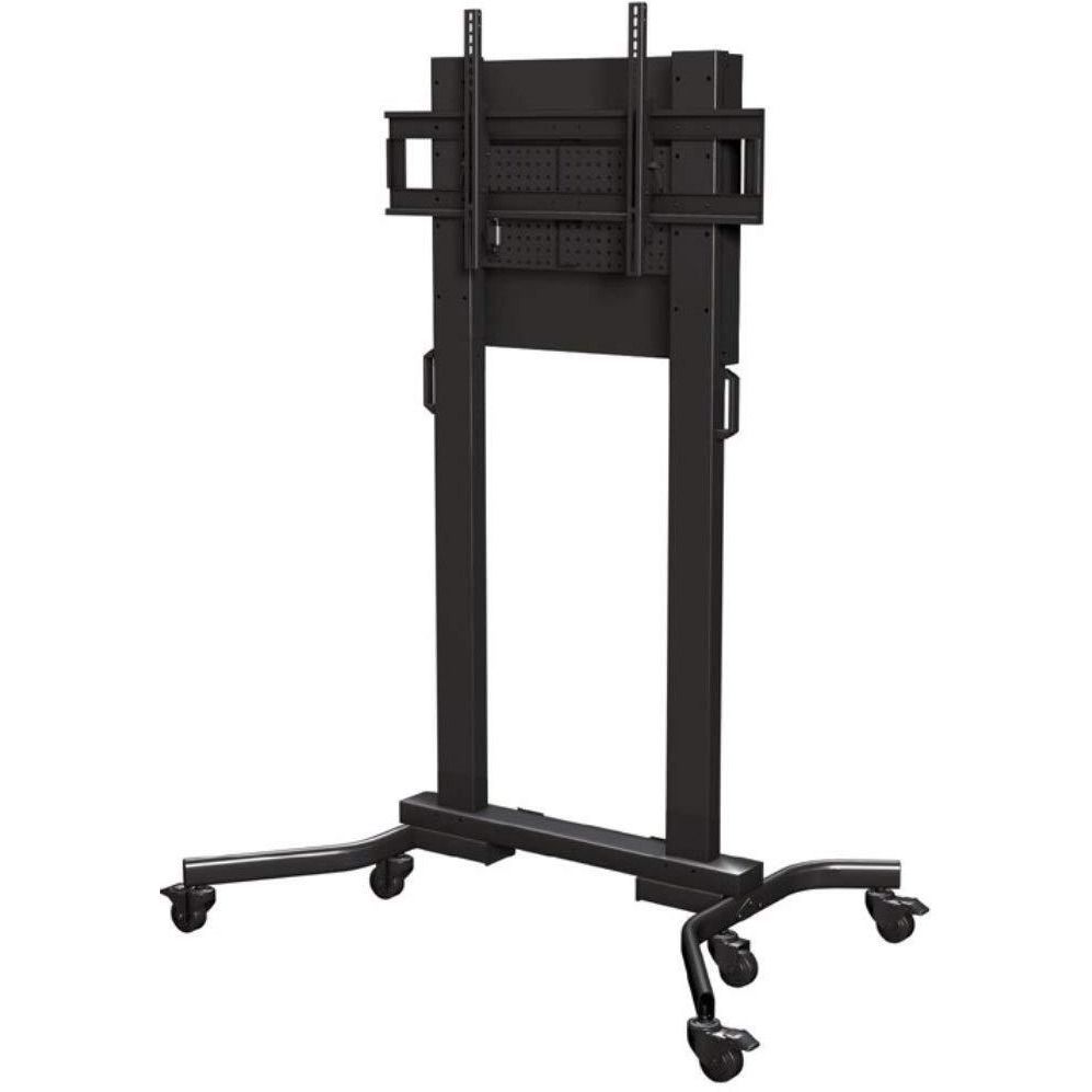 Crimson AV M90LS Heavy Duty Mobile Cart with Back Panel and Cover for Displays from 50  - 90 , Black, 300lb (136kg) Mount Weight Capacity, 800x500mm Max Mounting Pattern, Tilt +15/-5