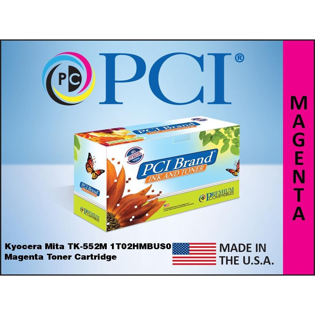 PCI Brand Compatible Toner Cartridge Replacement for Kyocera Mita TK-552M Magenta Toner Cartridge 6K Yield