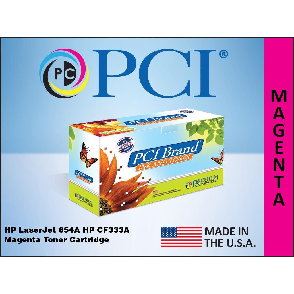 PCI Brand Remanufactured Toner Cartridge Replacement for HP 654A CF333A Magenta Toner Cartridge 15K Yield