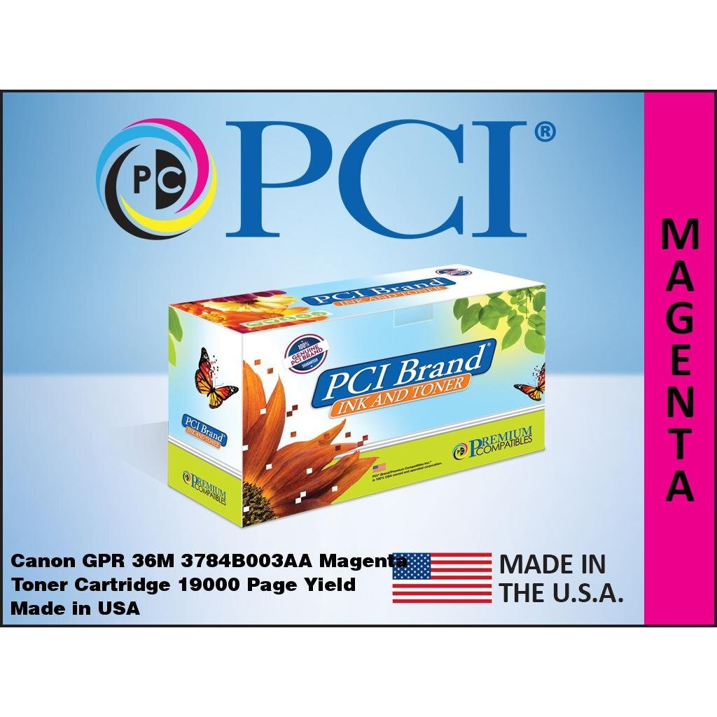 PCI Brand Compatible Toner Cartridge Replacement for Canon 3784B003AA Magenta Toner Cartridge 19K Yield