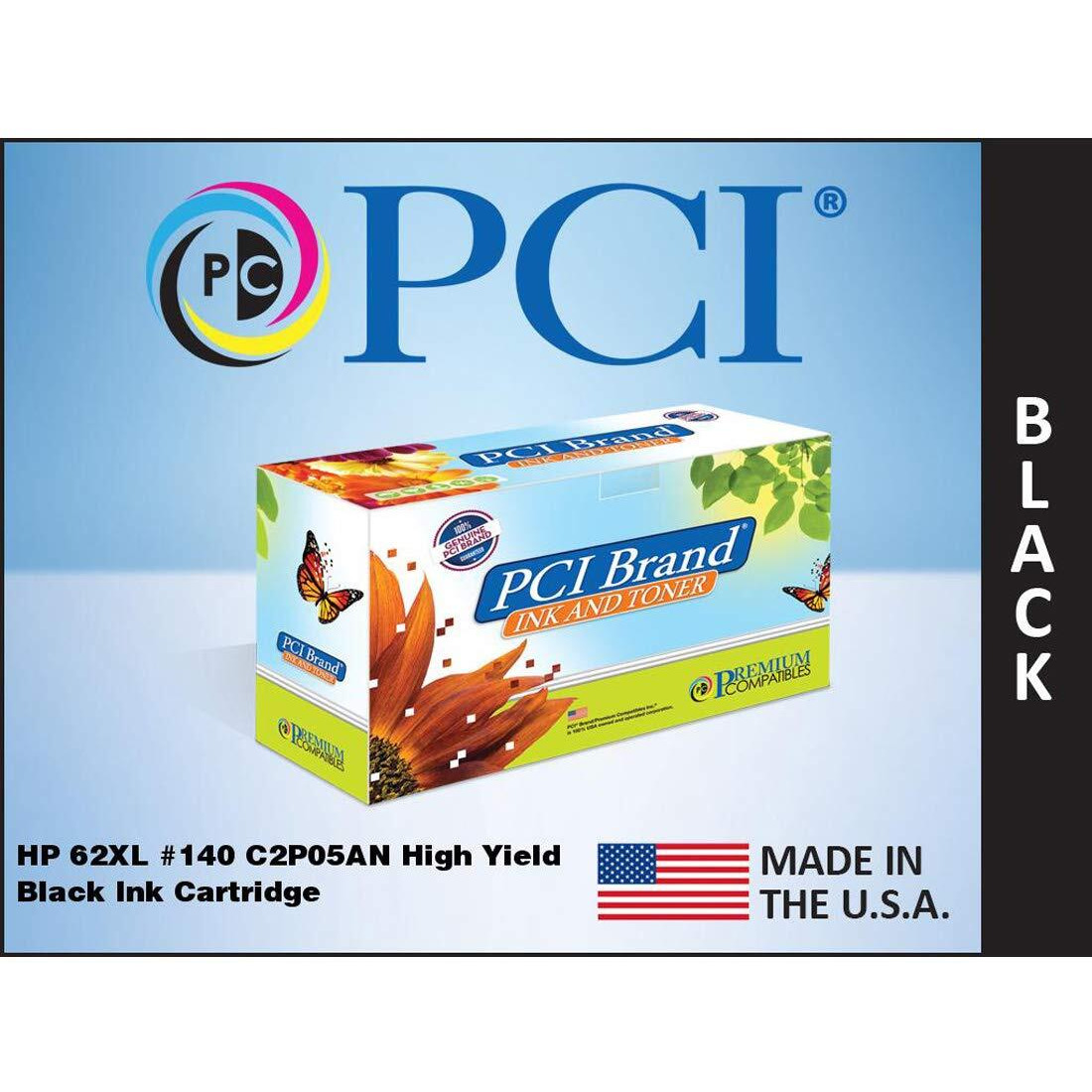 PCI Brand Remanufactured Ink Cartridge Replacement for HP 62XL C2P05AN Black Ink Cartridge 600 Page Yield