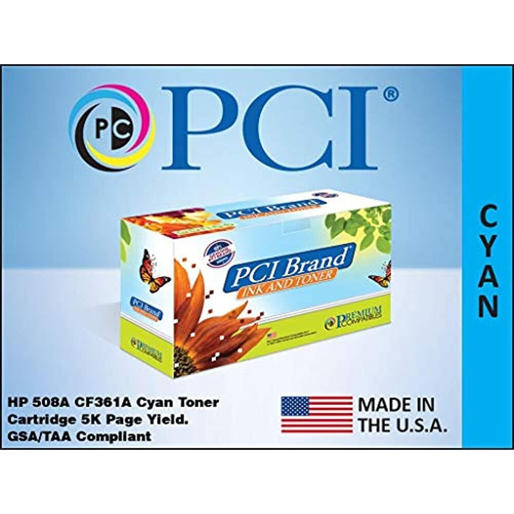 PCI Brand Remanufactured Toner Cartridge Replacement for HP 508A CF361A Cyan Toner Cartridge 5K Yield