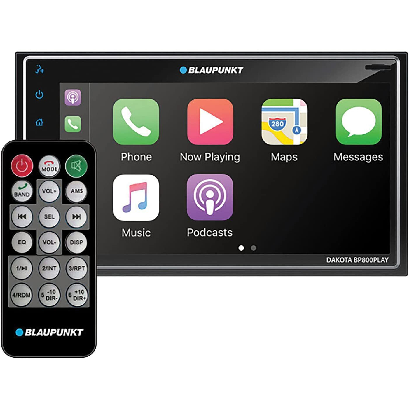 Blaupunkt BP800PLAY Dakota BP800PLAY 6.8-in. Double-DIN Digital Media Receiver with Bluetooth, Apple CarPlay, and Android Auto