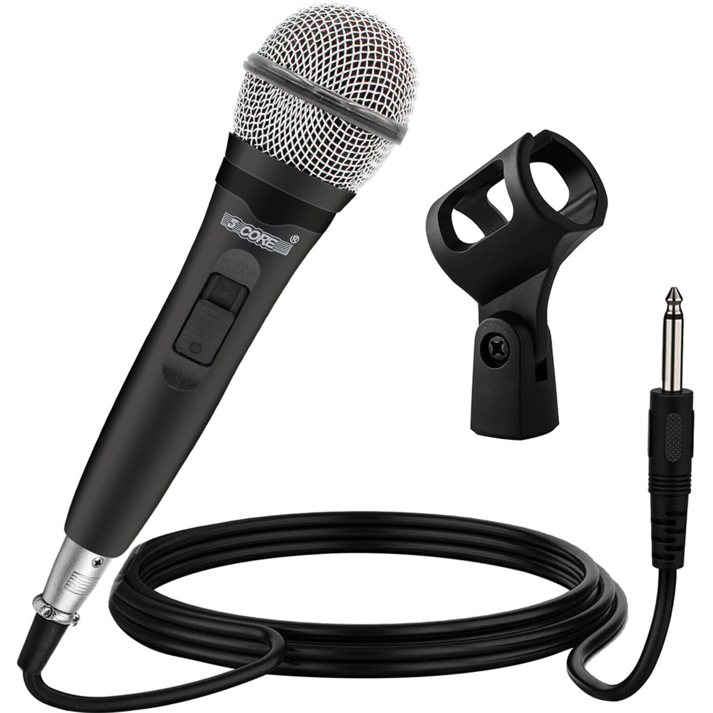 5 CORE Microphone Dynamic Vocal Handheld Mic Cardioid Unidirectional Microfono w On Off Switch + XLR Audio Cable for Singing PM 600