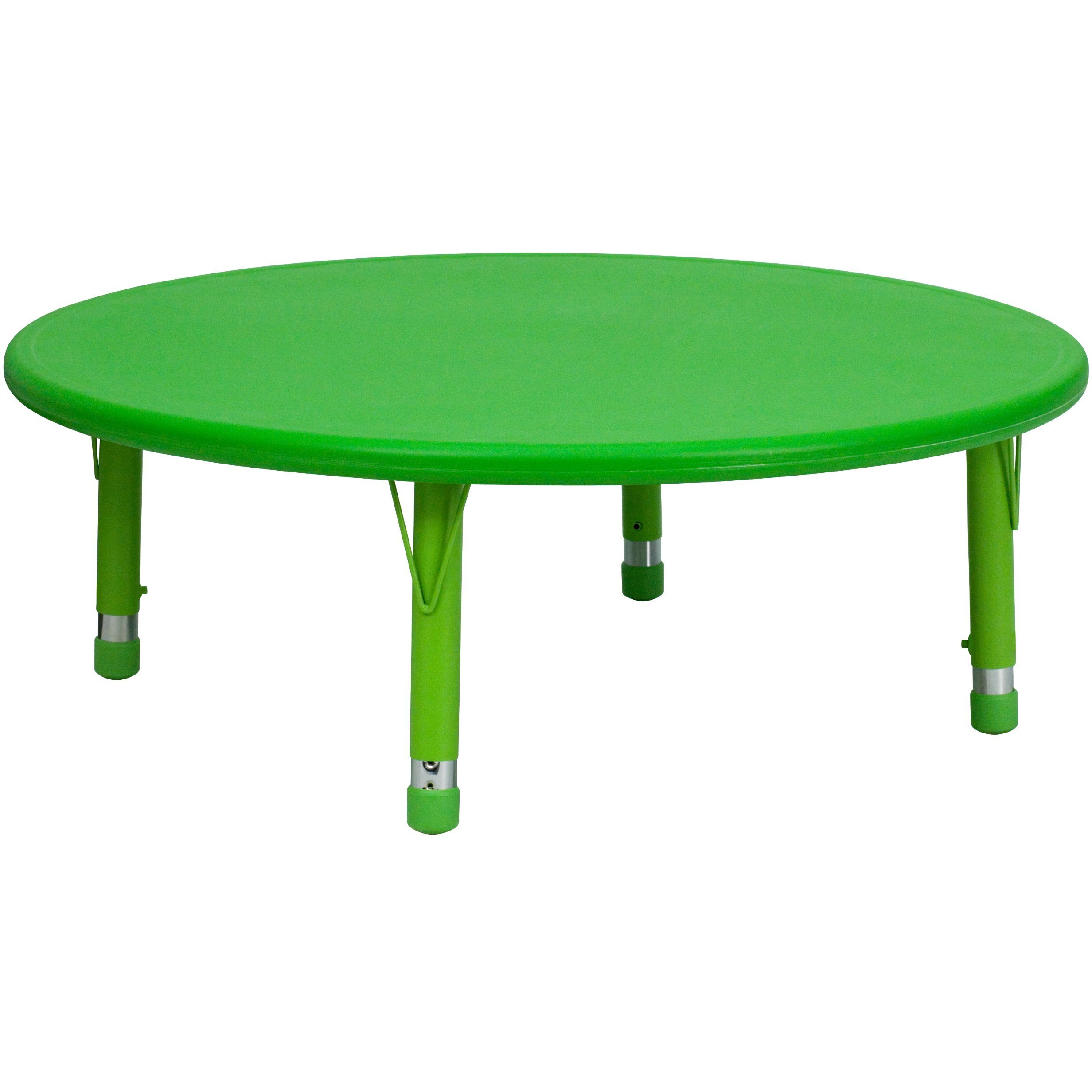 Flash Furniture Wren 45'' Round Green Plastic Height Adjustable Activity Table