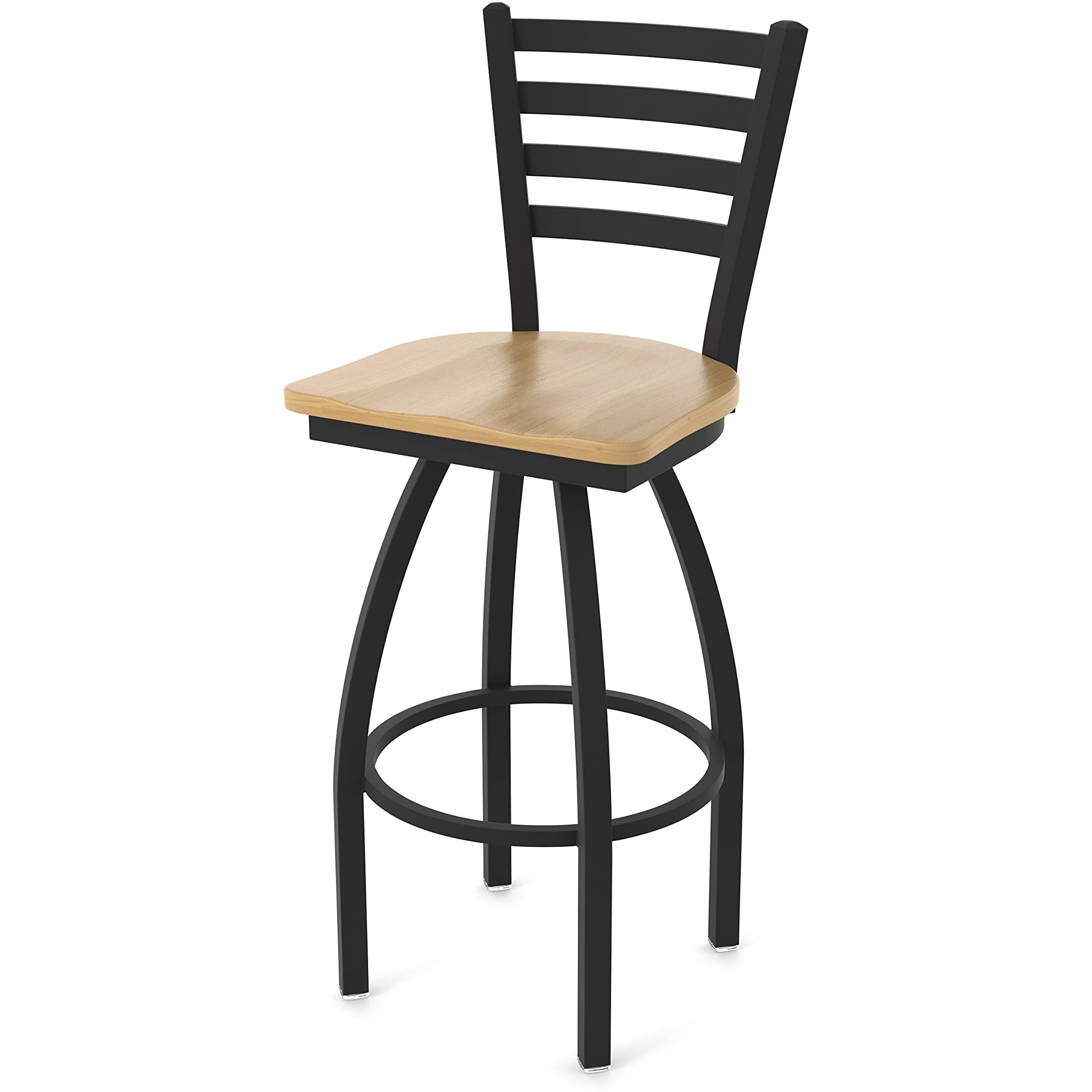 410 Jackie 25  Sivel Counter Stool ith Black Wrinkle Finish and Natural Maple Seat