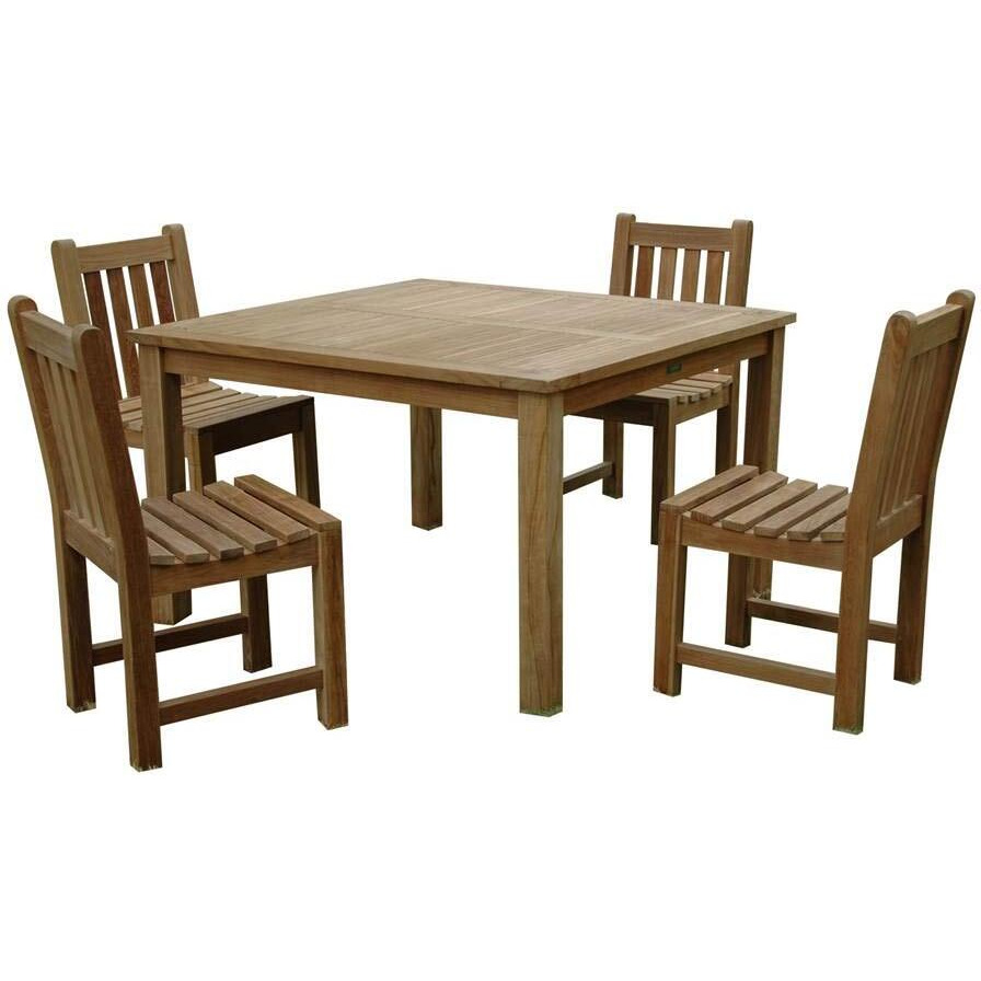 Anderson Teak Windsor Classic Side Chair 5-Pieces Dining Table Set