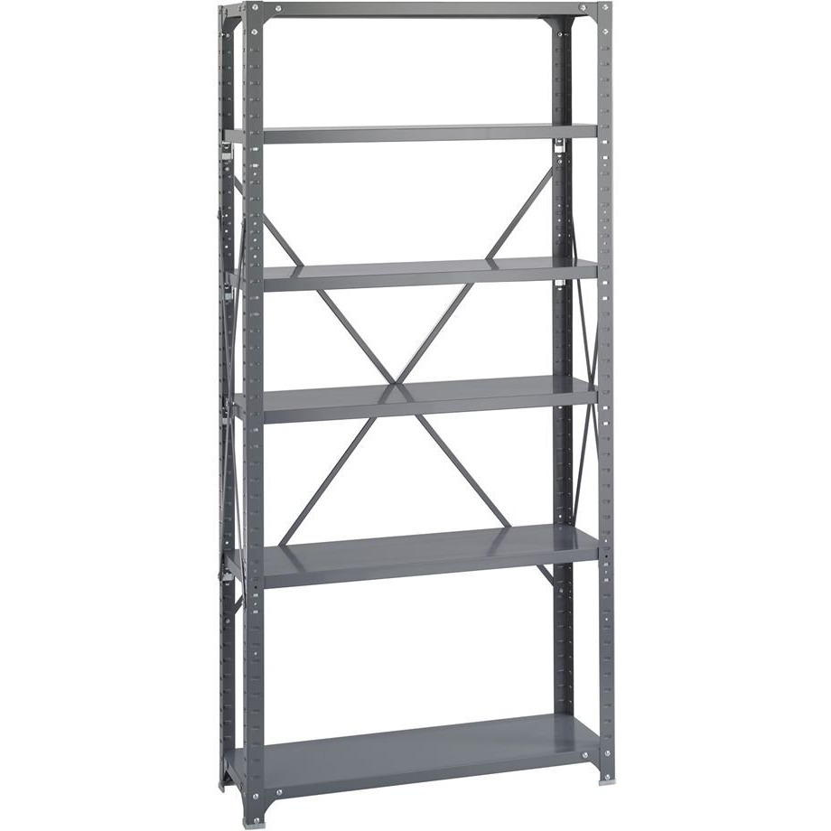 Commercial Steel Shelving Unit, 6 Shelves, 36w x 12d x 75h, Dark Gray