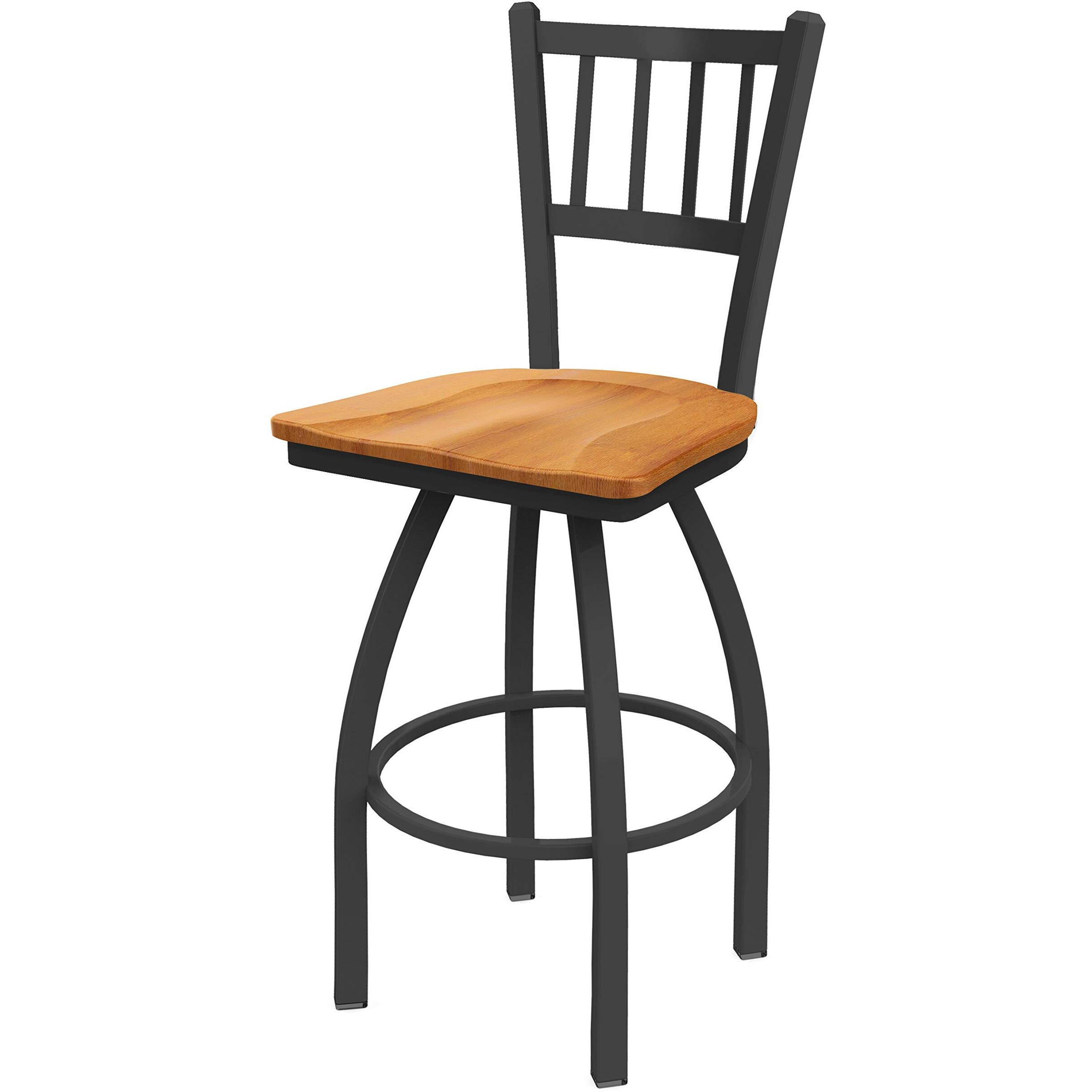 810 Contessa 25  Sivel Counter Stool ith Peter Finish and Medium Maple Seat