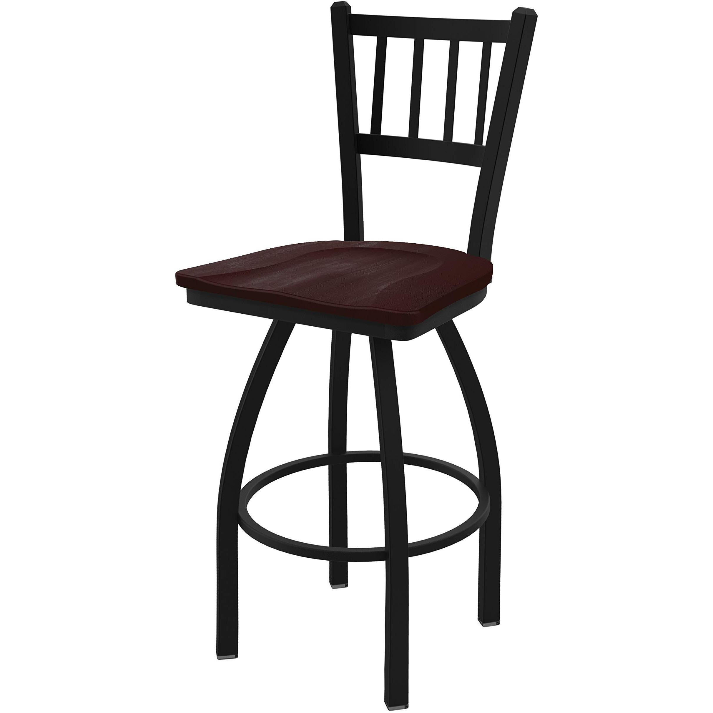 810 Contessa 25  Sivel Counter Stool ith Black Wrinkle Finish and Dark Cherry Maple Seat