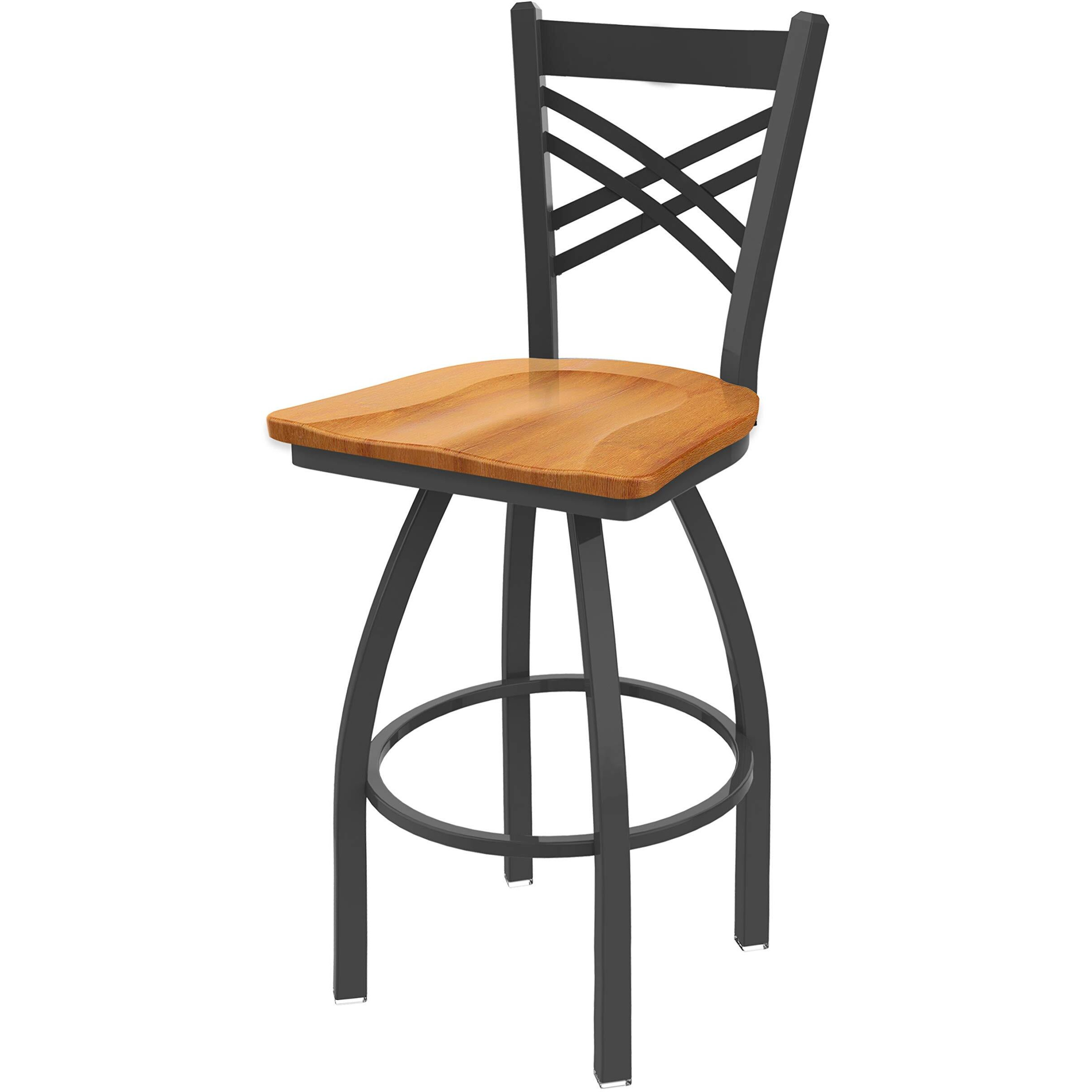 820 Catalina 25  Sivel Counter Stool ith Peter Finish and Medium Maple Seat