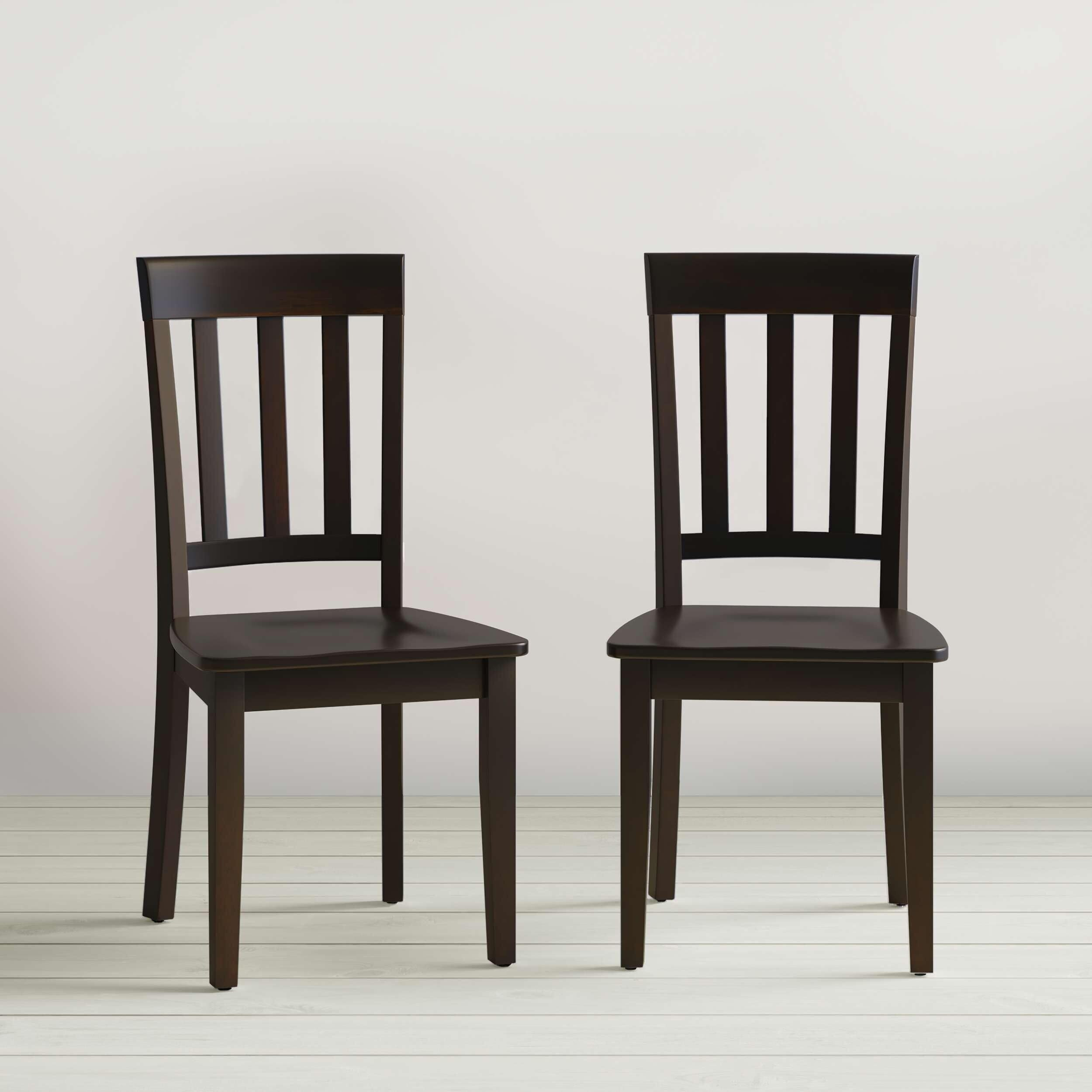 Jofran Simplicity Wood Slat Back Dining Chair in Espresso (Set of 2)