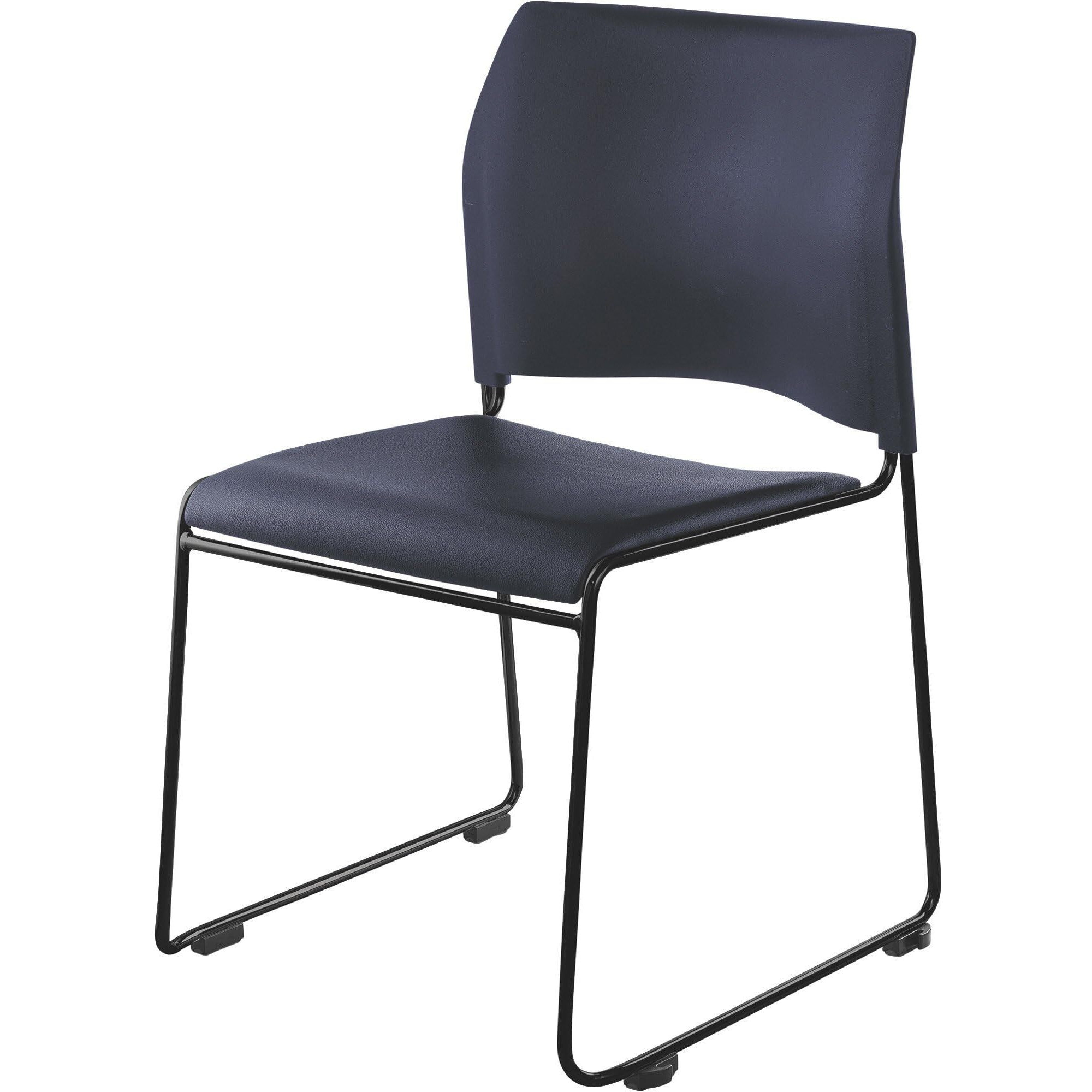 National Public Seating Cafetorium Stack Chair Blue Vinyl Seat Blue Backrest