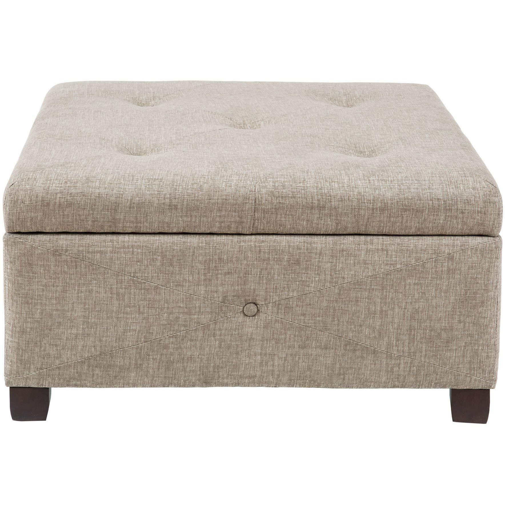 Madison Park Aspen Button Tufted Storage Ottoman